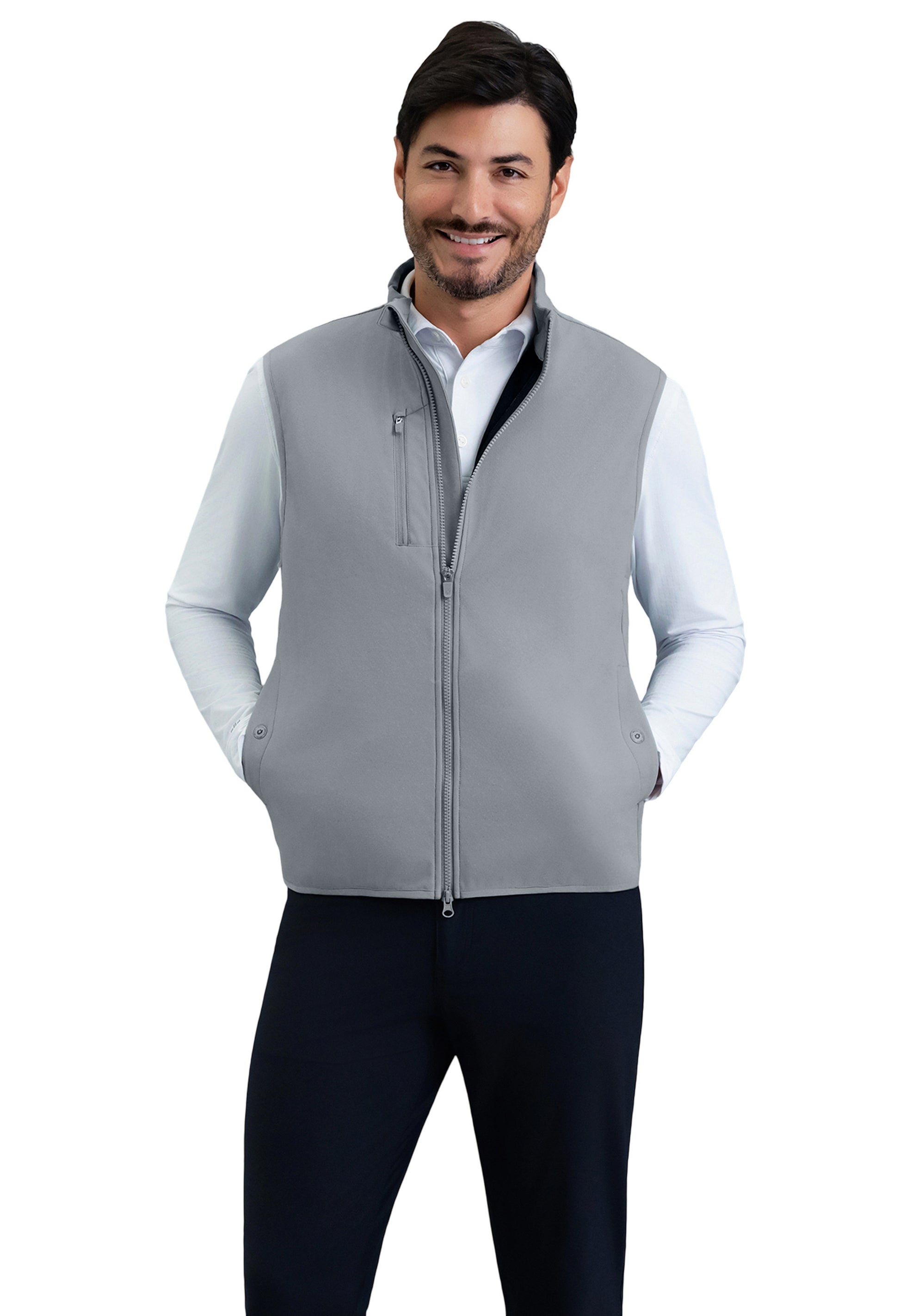 IBKÜL - Men's Magic Shield Vest - Color: Silver w/Black Contrast