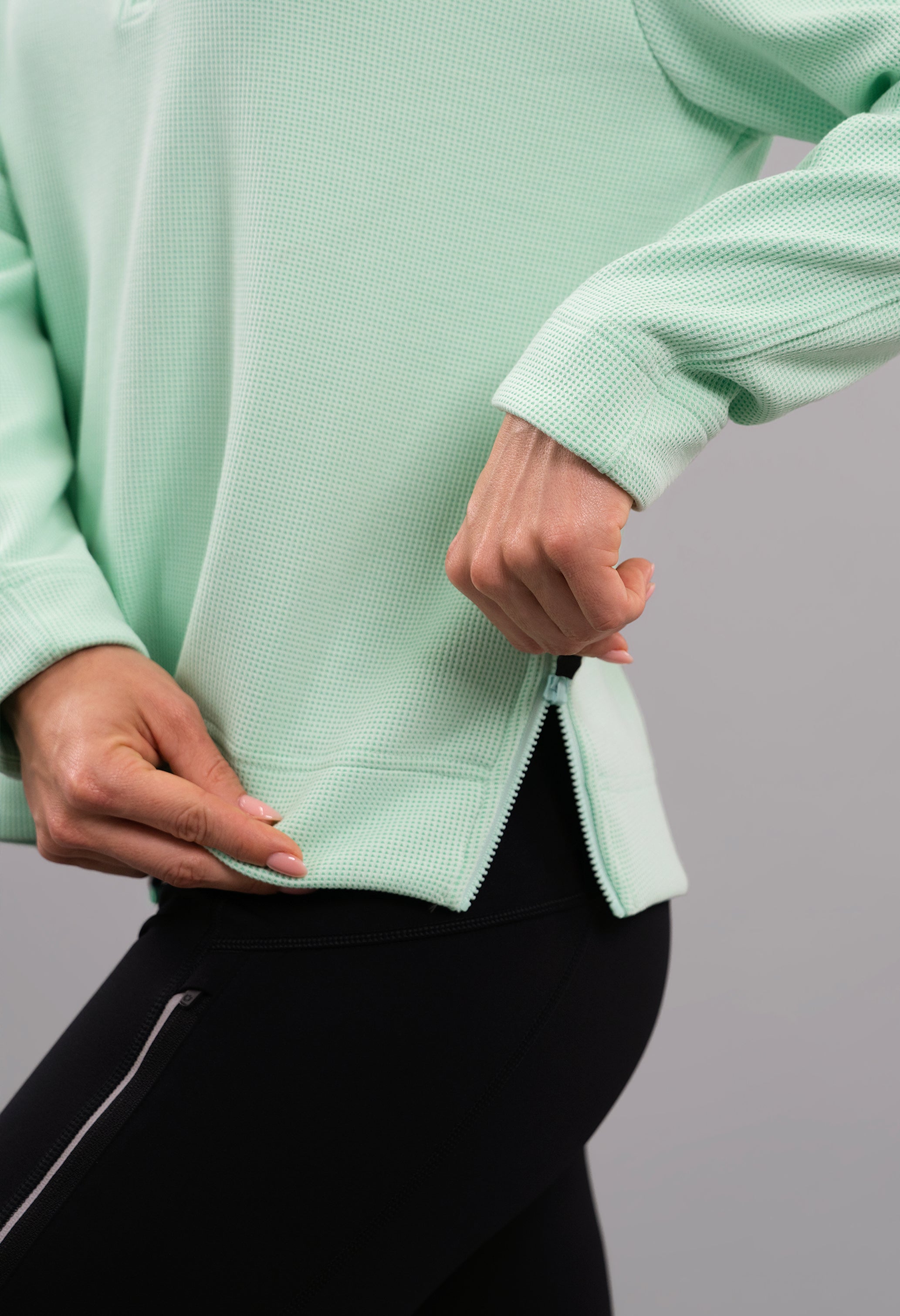 Micro Waffle Knit 1/4 Zip Pullover