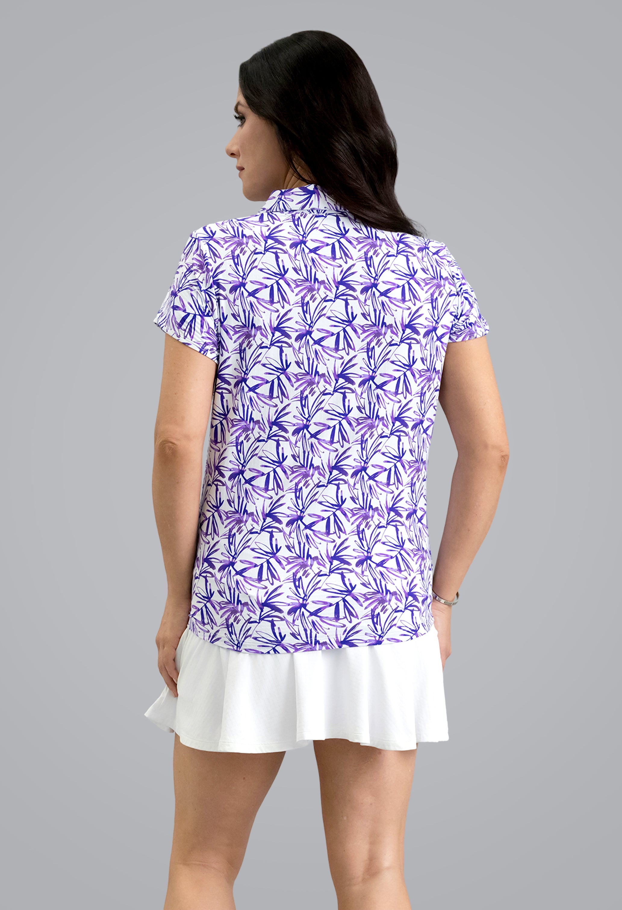IBKÜL - Norma Tulip Sleeve Top - Color: Plum