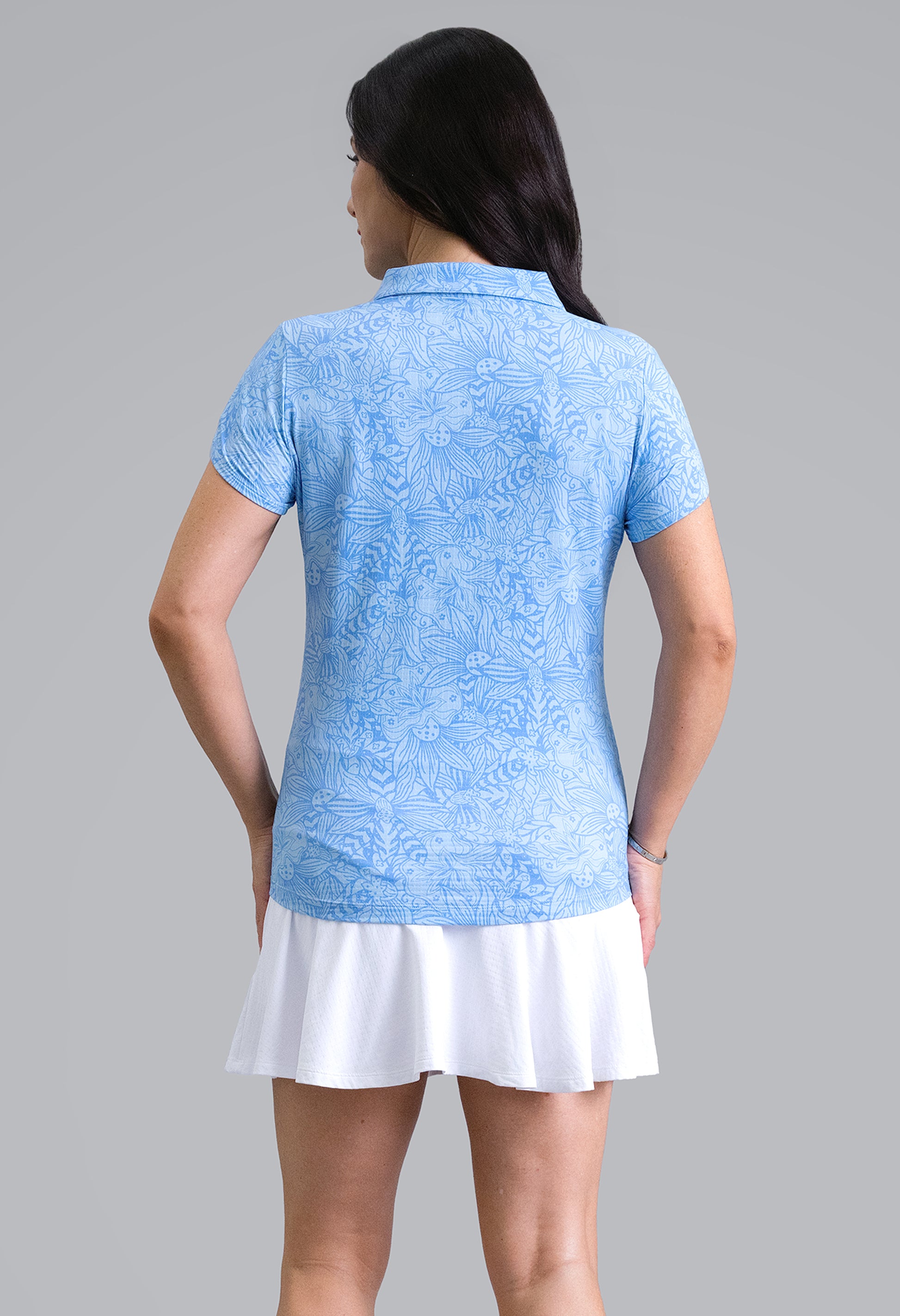 IBKÜL - Annie Tulip Sleeve Top - Color: Peri/Lt. Peri