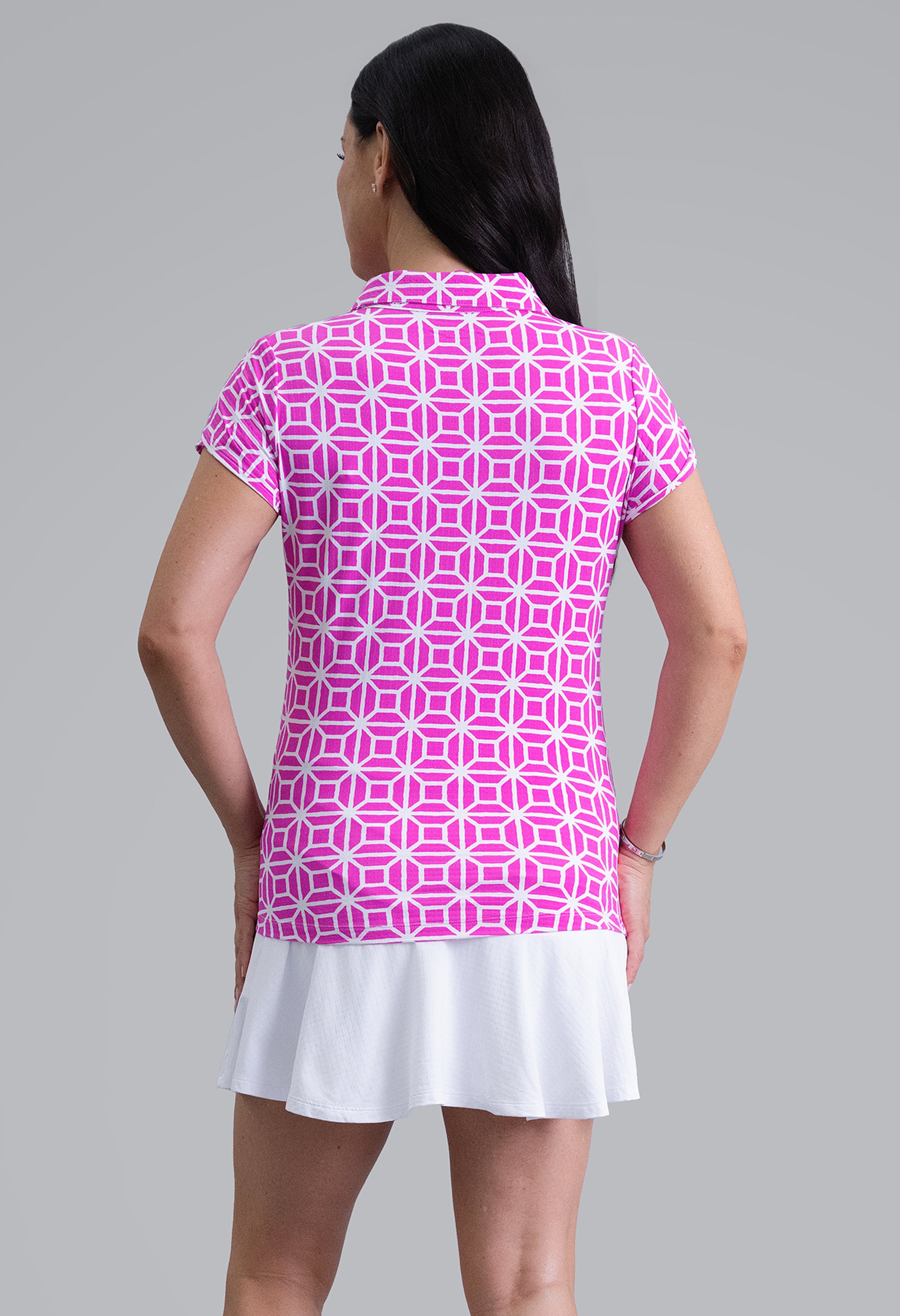 IBKÜL - Carolyn Tulip Sleeve Top - Color: Hot Pink