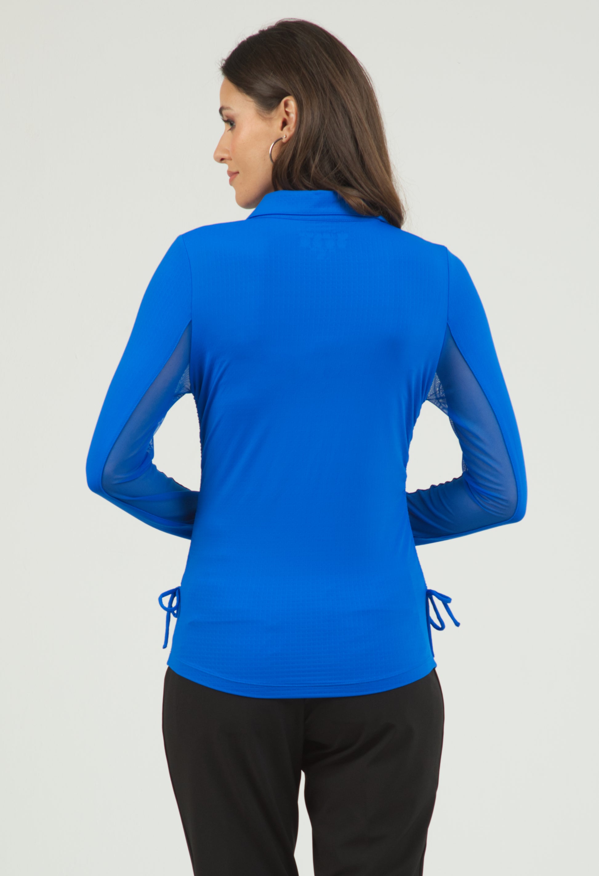 IBKÜL - Adjustable Length Long Sleeve Polo - 48000 - Color: Blue