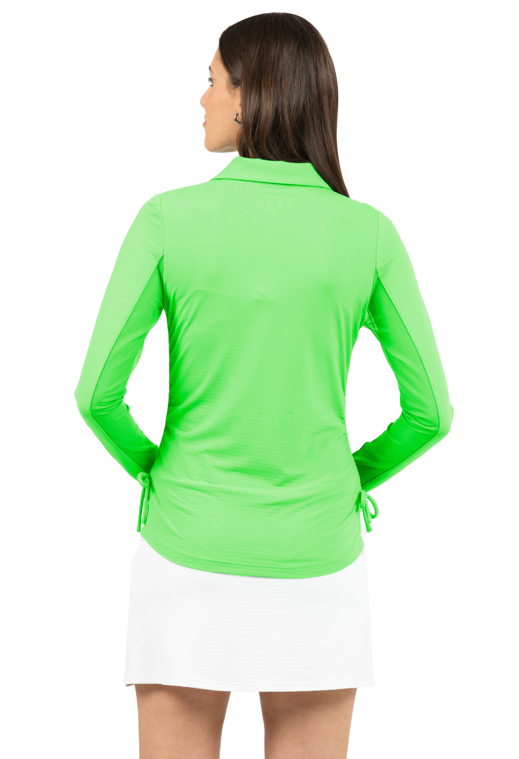 Solid Adjustable Length Long Sleeve Polo