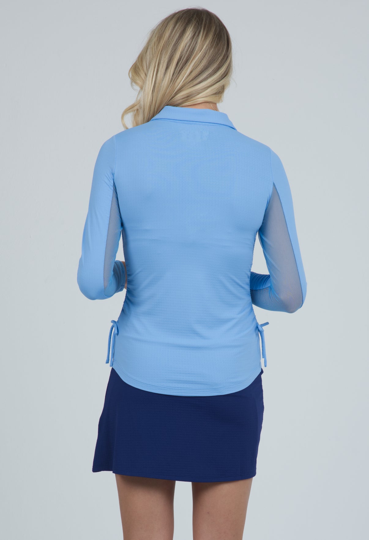IBKÜL - Adjustable Length Long Sleeve Polo - 48000 - Color: Peri