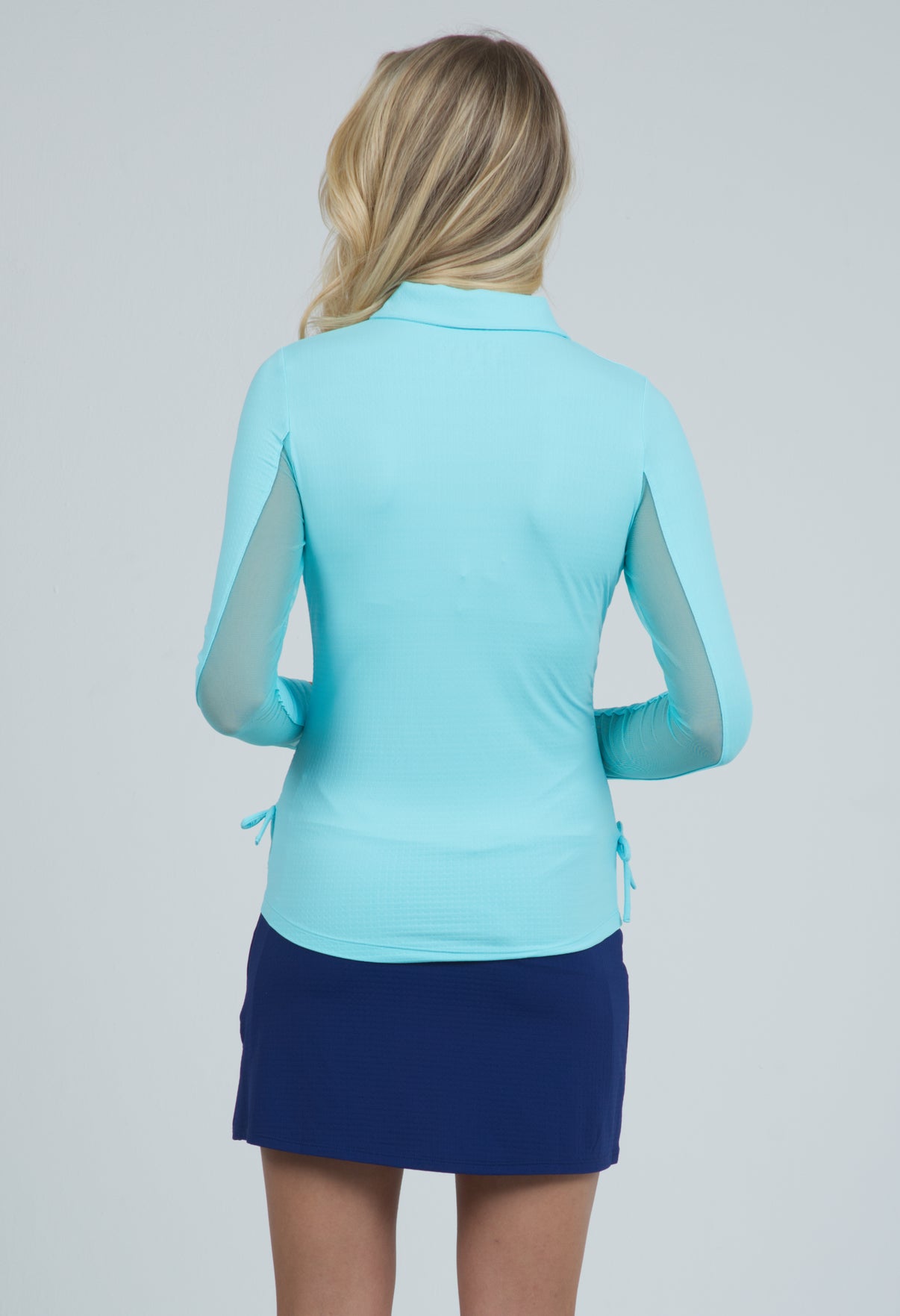 IBKÜL - Adjustable Length Long Sleeve Polo - 48000 - Color: Seafoam