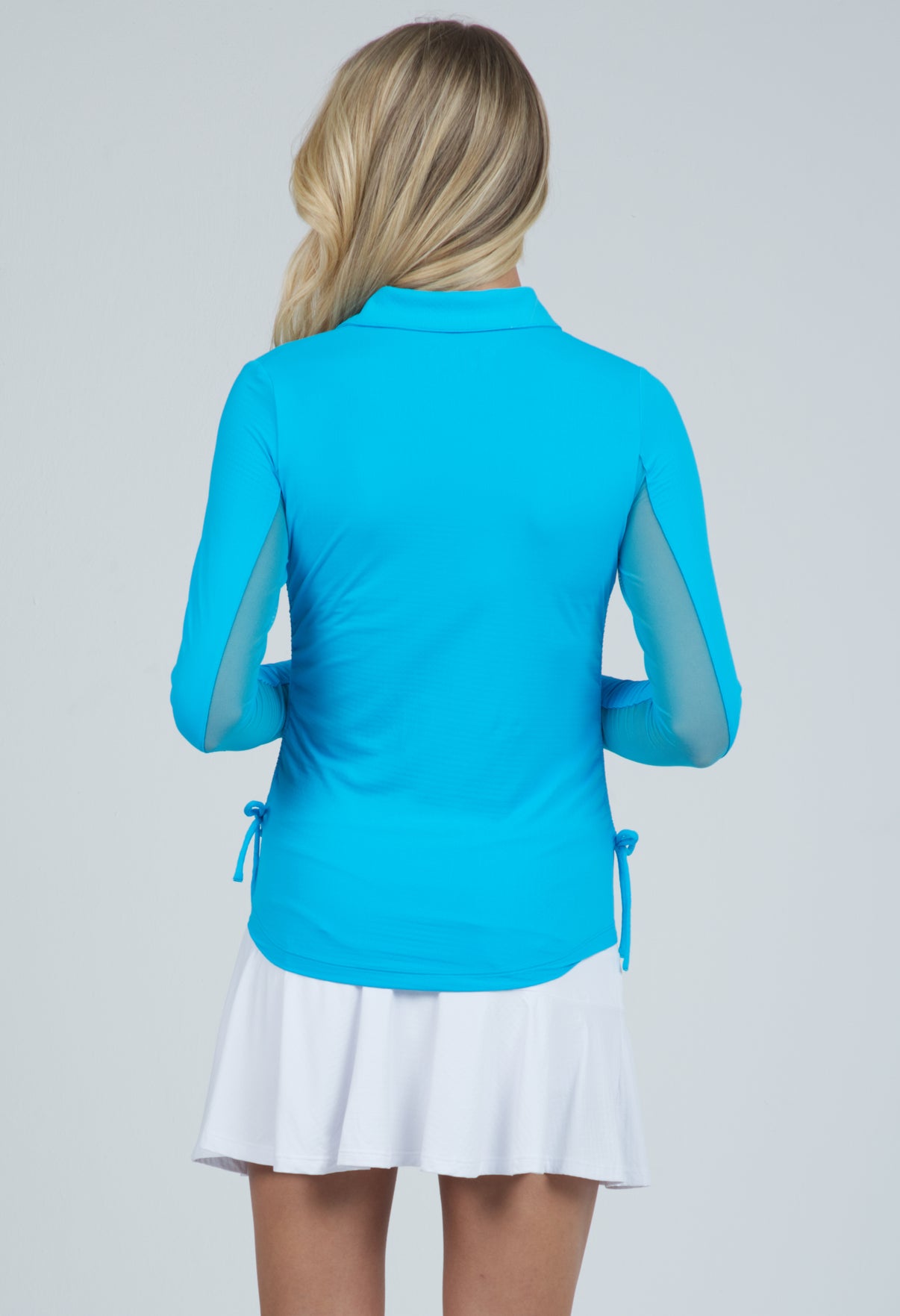 IBKÜL - Adjustable Length Long Sleeve Polo - 48000 - Color: Turquoise