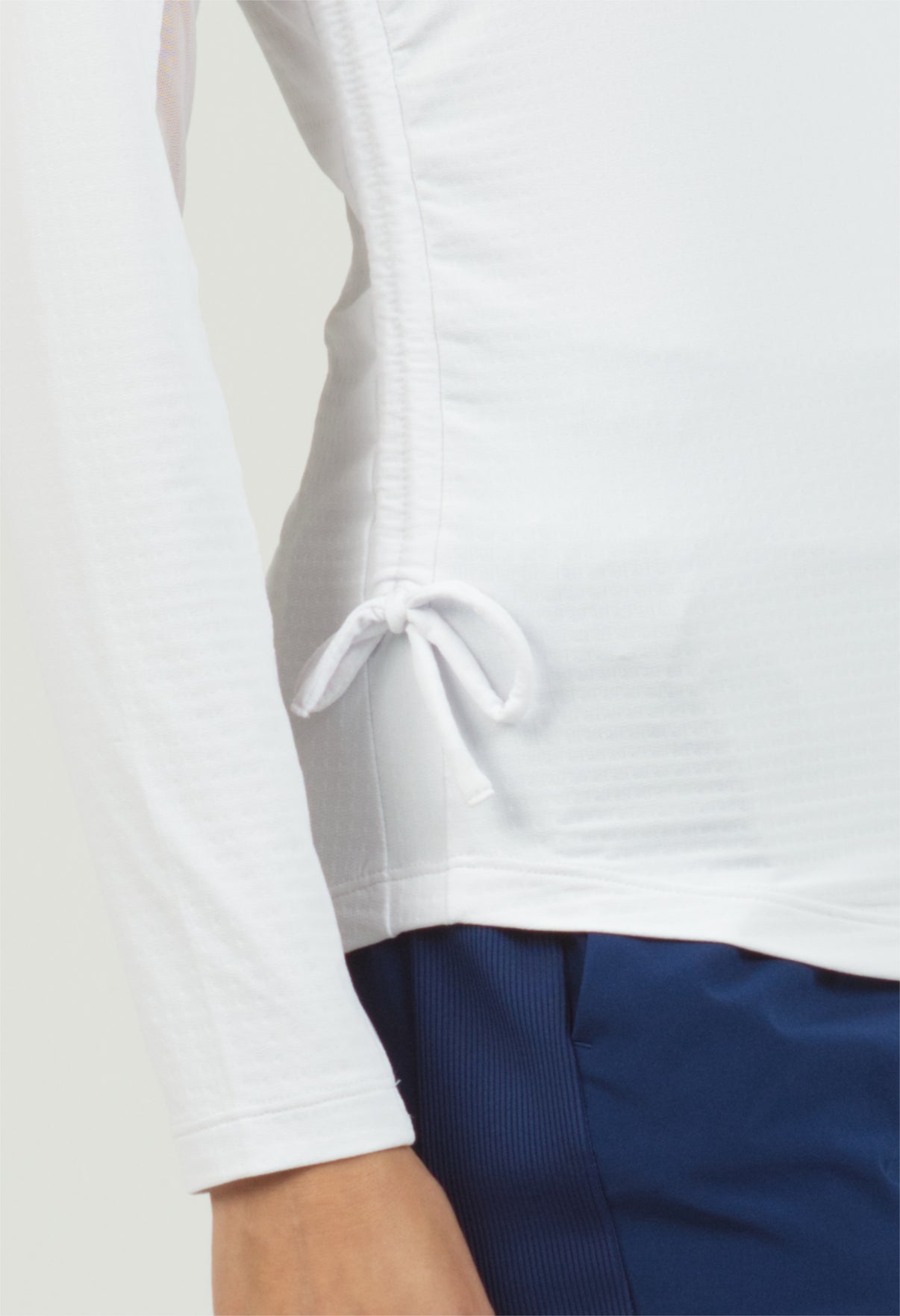 IBKÜL - Adjustable Length Long Sleeve Polo - 48000 - Color: White