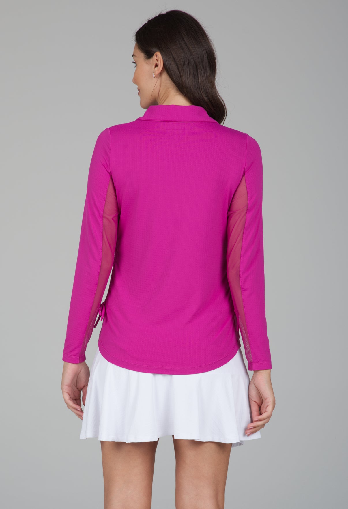 IBKÜL - Adjustable Length Long Sleeve Polo - 48000 - Color: Raspberry