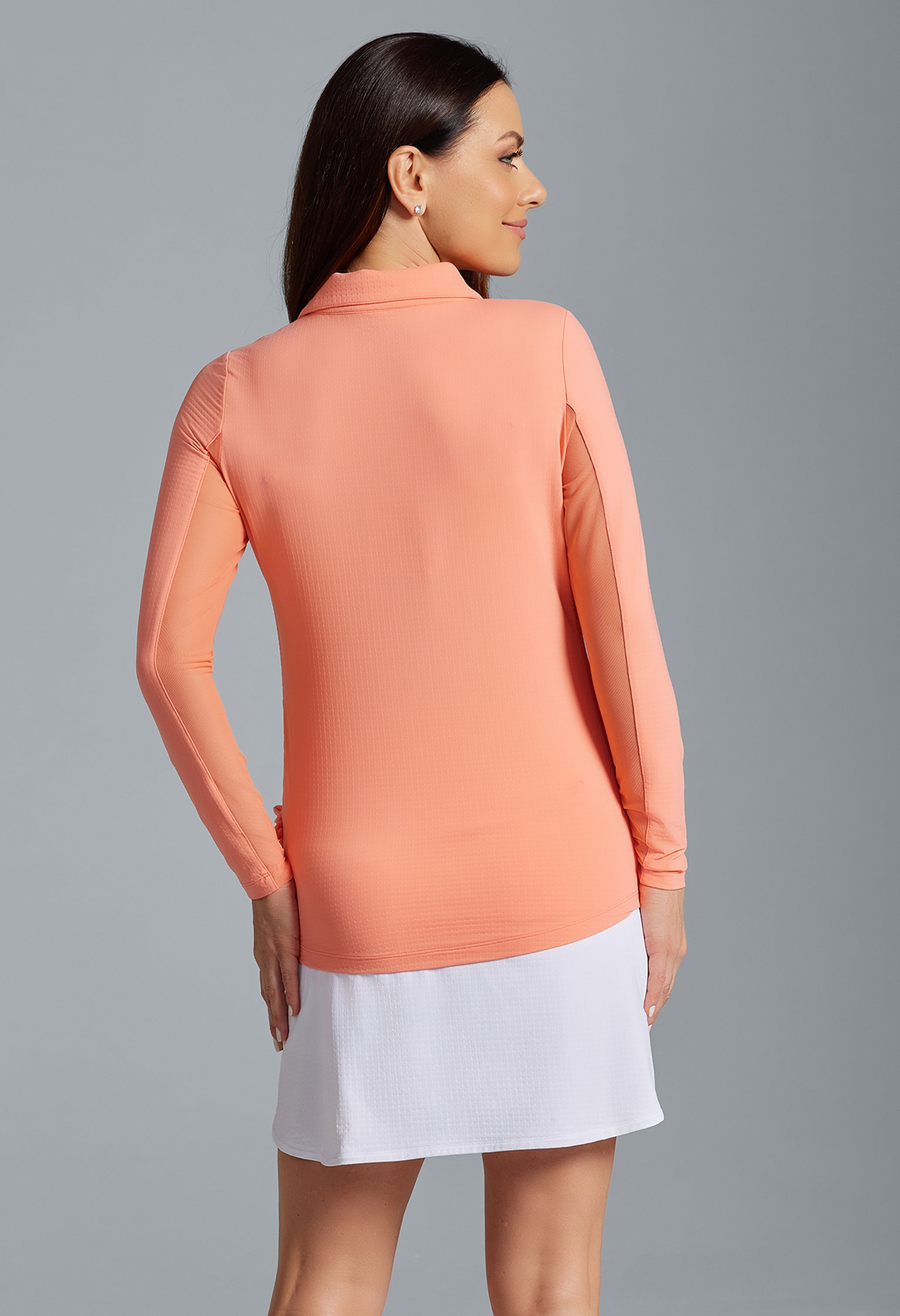 Solid Adjustable Length Long Sleeve Polo