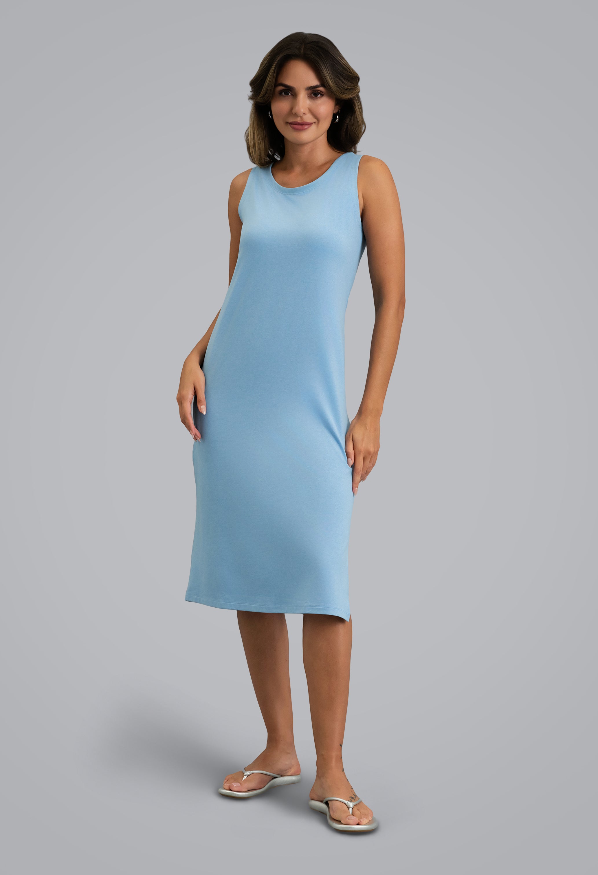 IBKÜL - IBKomfortable Tank Dress - Color: Chambray Heather