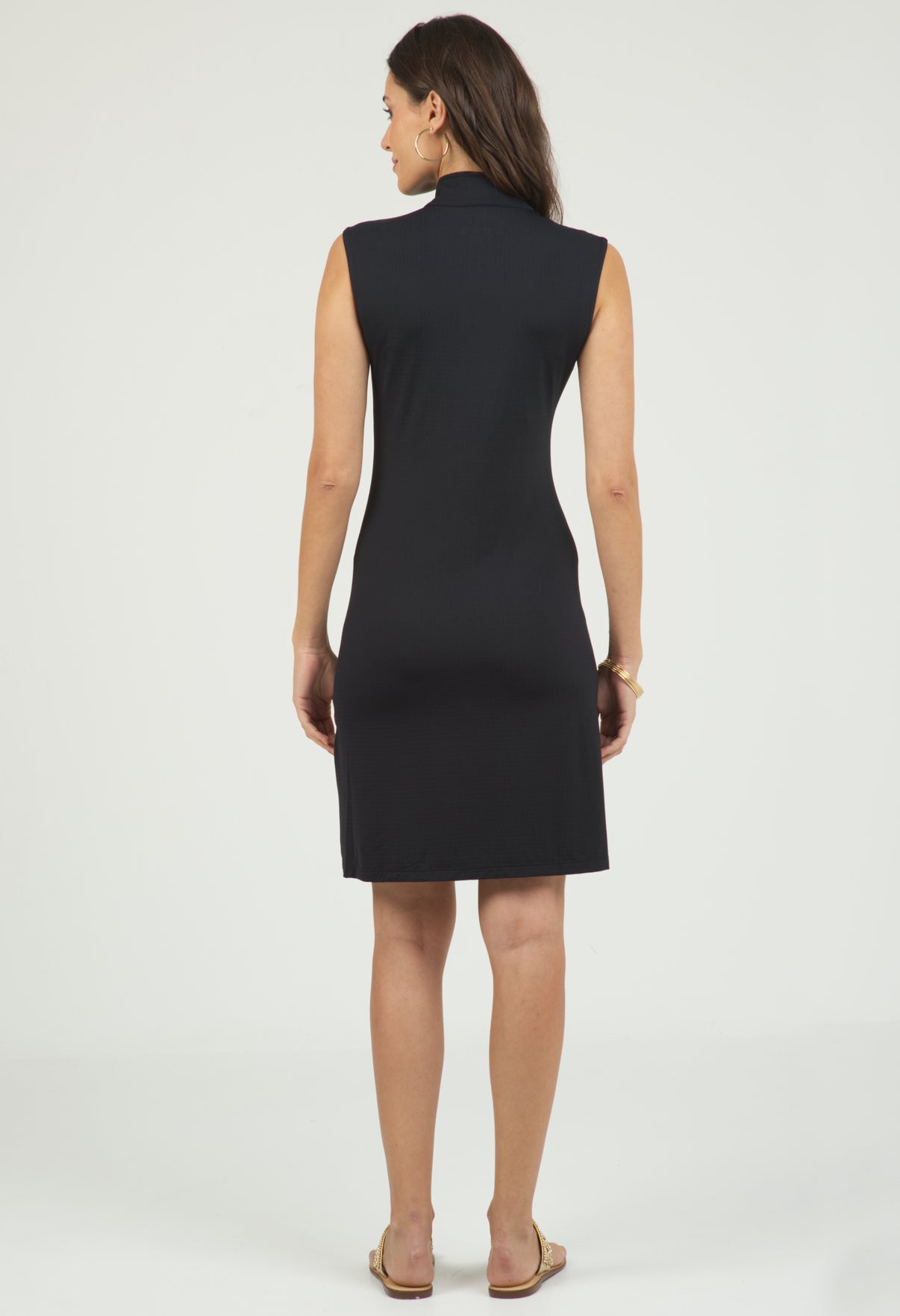 IBKÜL - Solid Sleeveless Mock Dress - 58000 - Color: Black