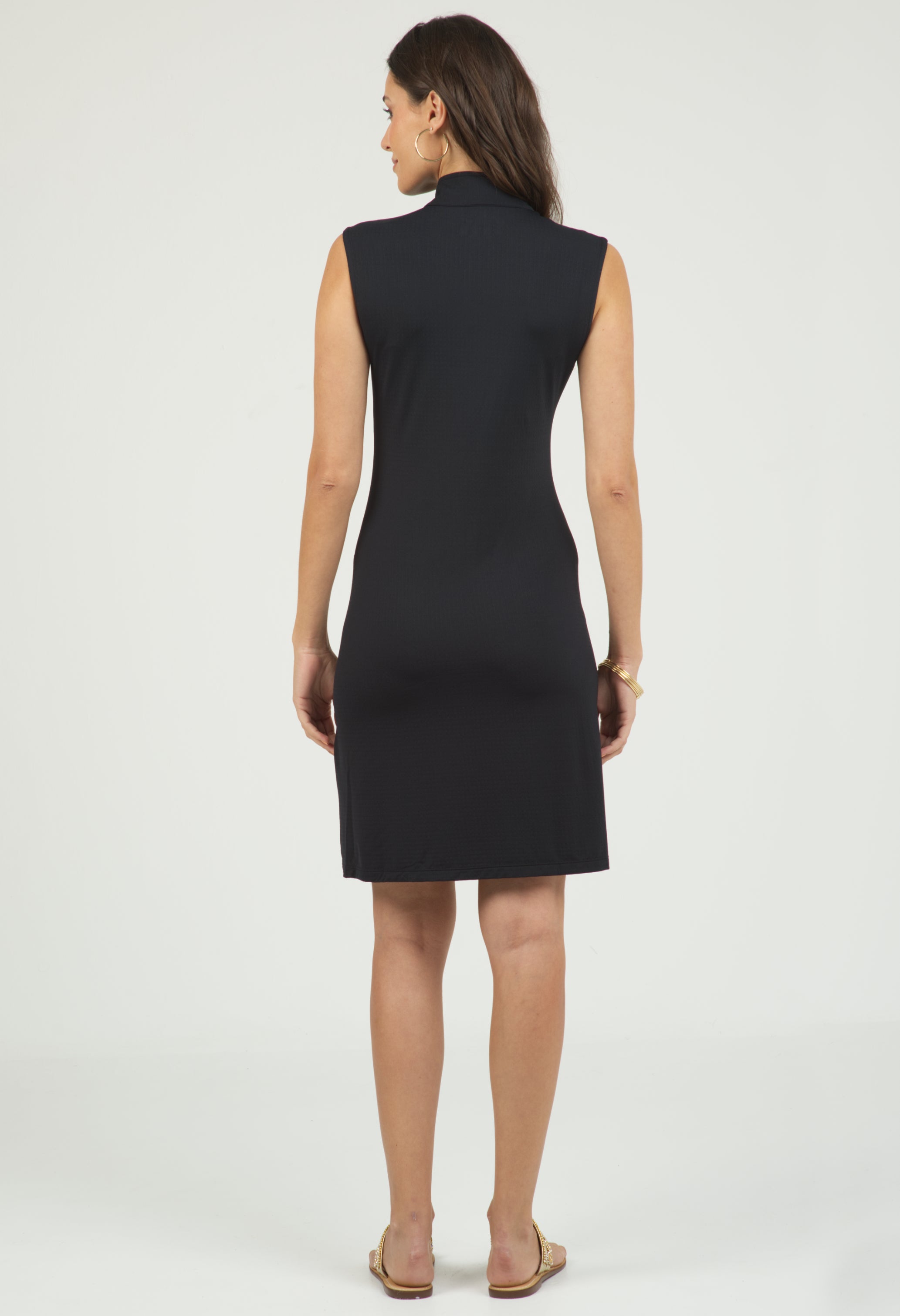 IBKÜL - Solid Sleeveless Mock Dress - 58000 - Color: Black