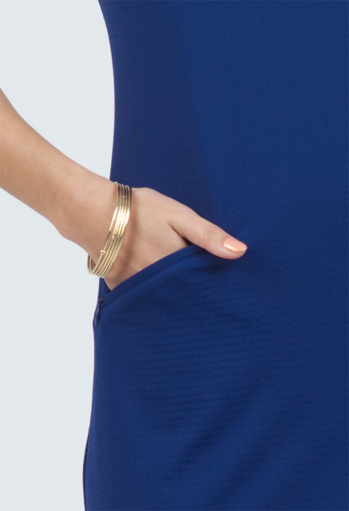 IBKÜL - Solid Sleeveless Mock Dress - 58000 - Color: Navy