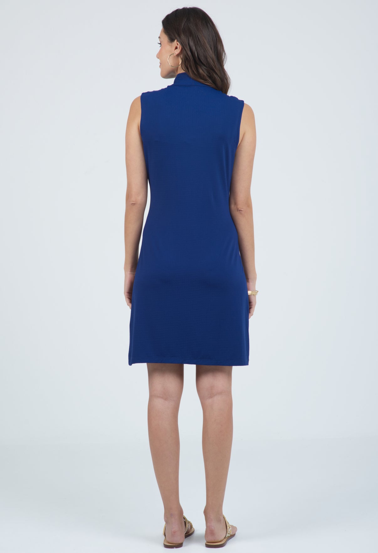 IBKÜL - Solid Sleeveless Mock Dress - 58000 - Color: Navy