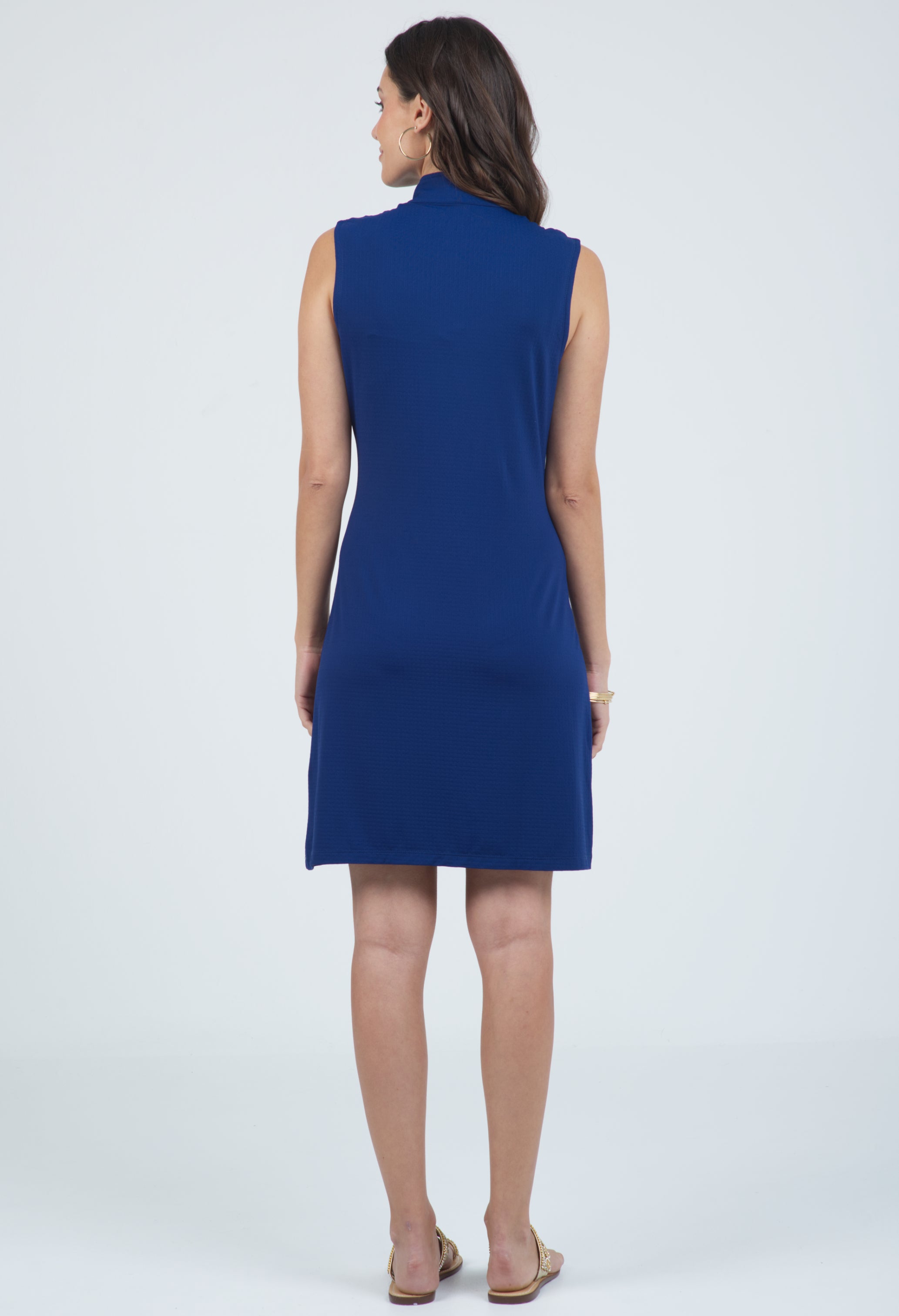 IBKÜL - Solid Sleeveless Mock Dress - 58000 - Color: Navy