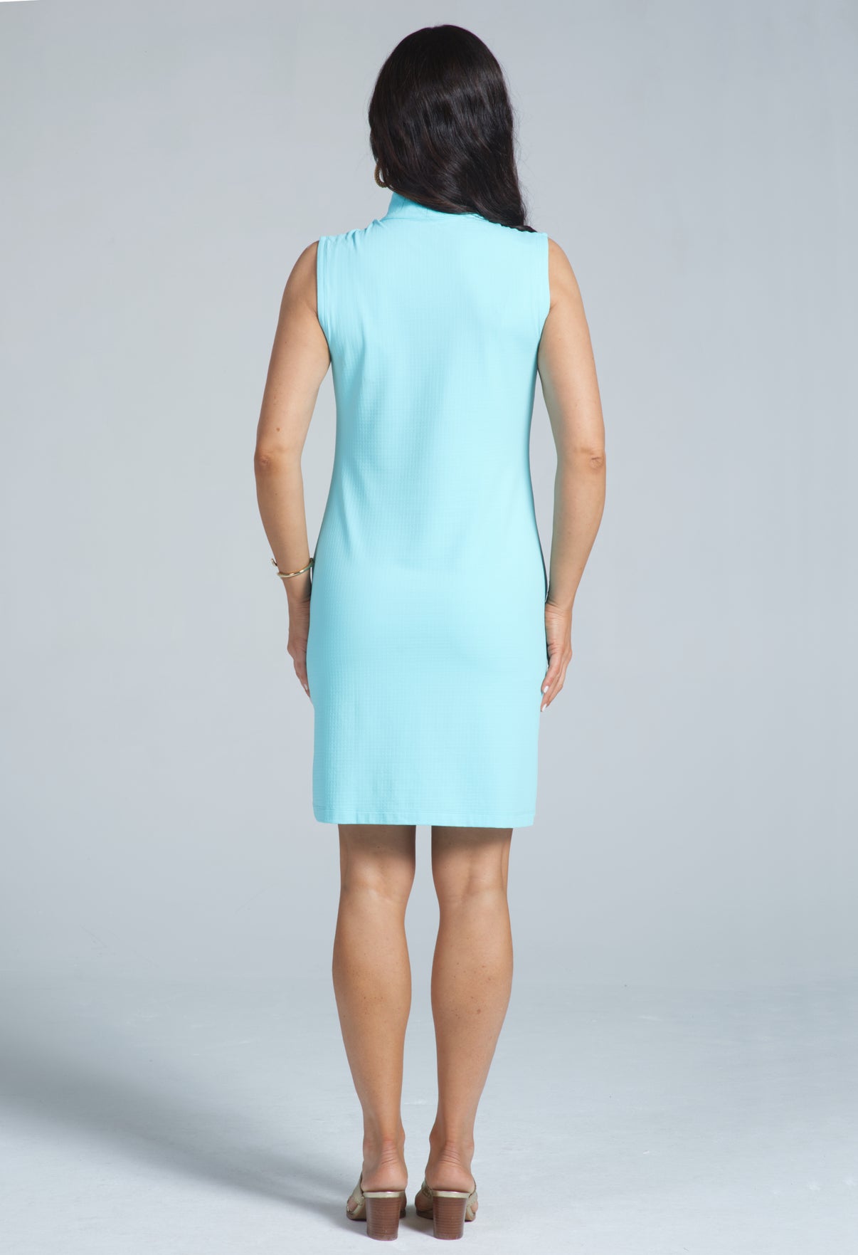 IBKÜL - Solid Sleeveless Mock Dress - 58000 - Color: Seafoam