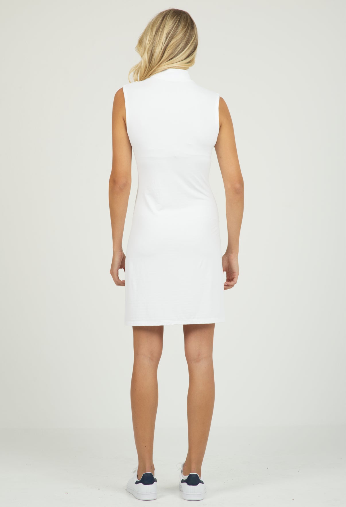 IBKÜL - Solid Sleeveless Mock Dress - 58000 - Color: White