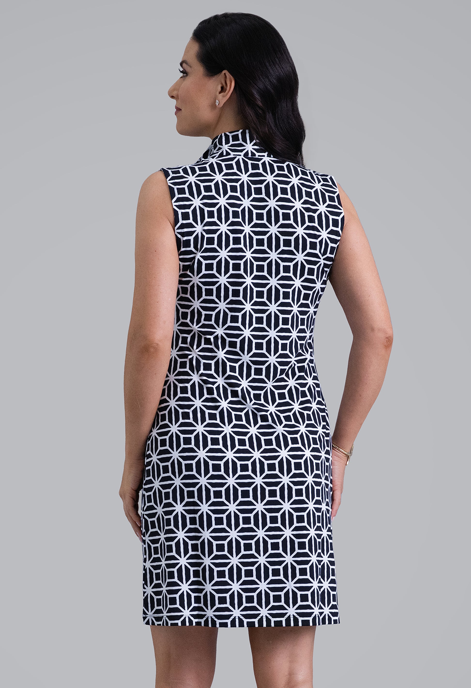 IBKÜL - Carolyn Sleeveless Mock Neck Dress - Color: Black
