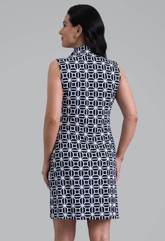 IBKÜL - Carolyn Sleeveless Mock Neck Dress - Color: Black