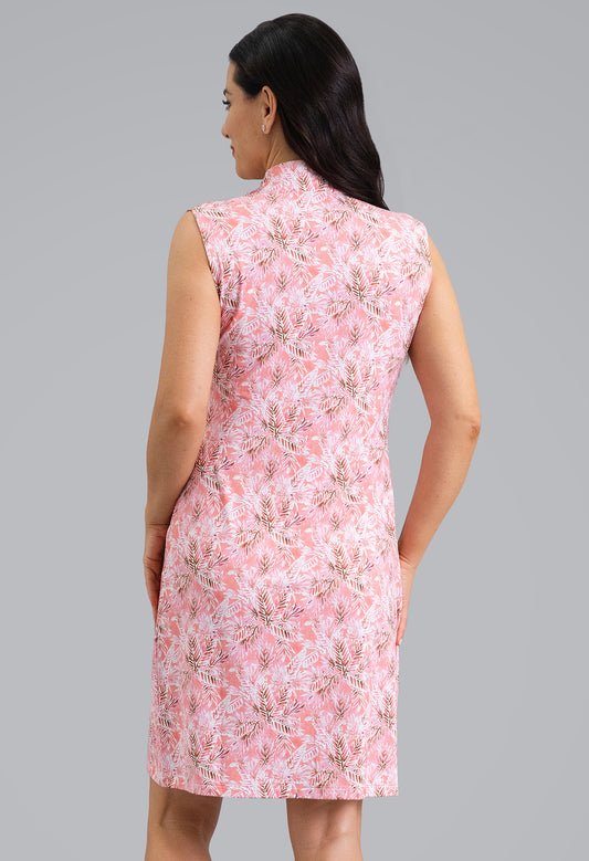 IBKÜL - Briana Sleeveless Mock Neck Dress - Color: Peach