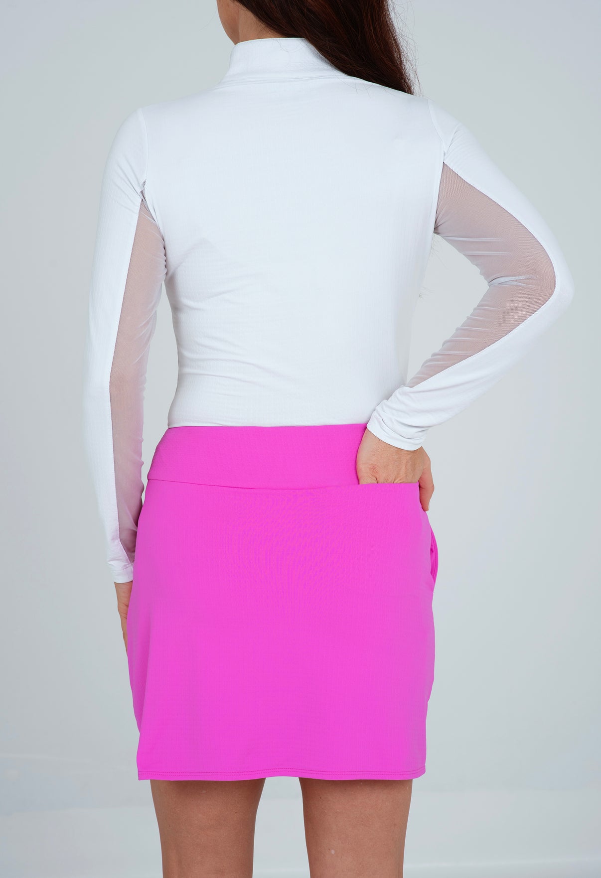 IBKÜL - Solid Layered Skort - 60000 - Color: Hot Pink