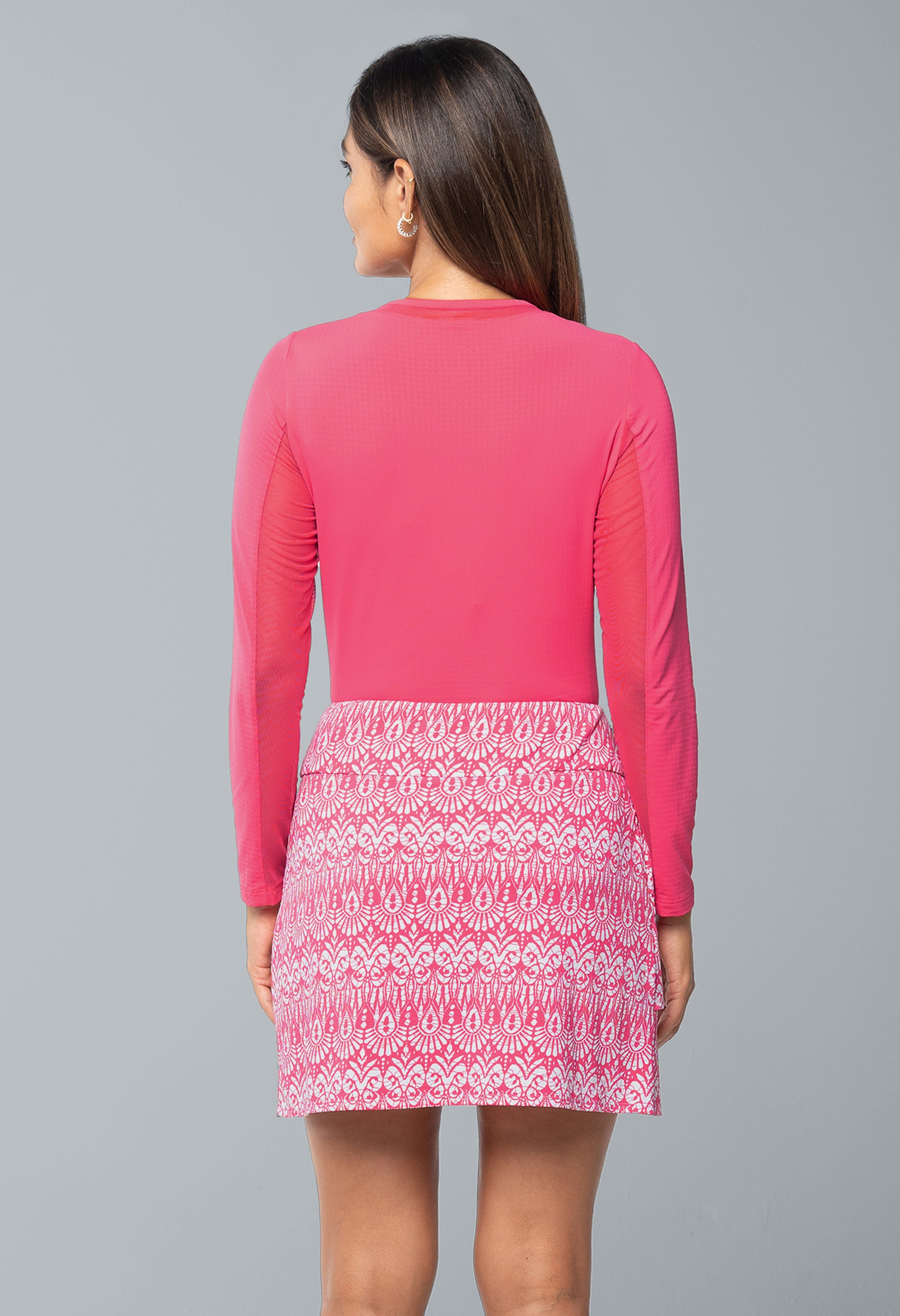 IBKÜL - Barbara Print Layered Skort – 60086 - Color: Watermelon/White