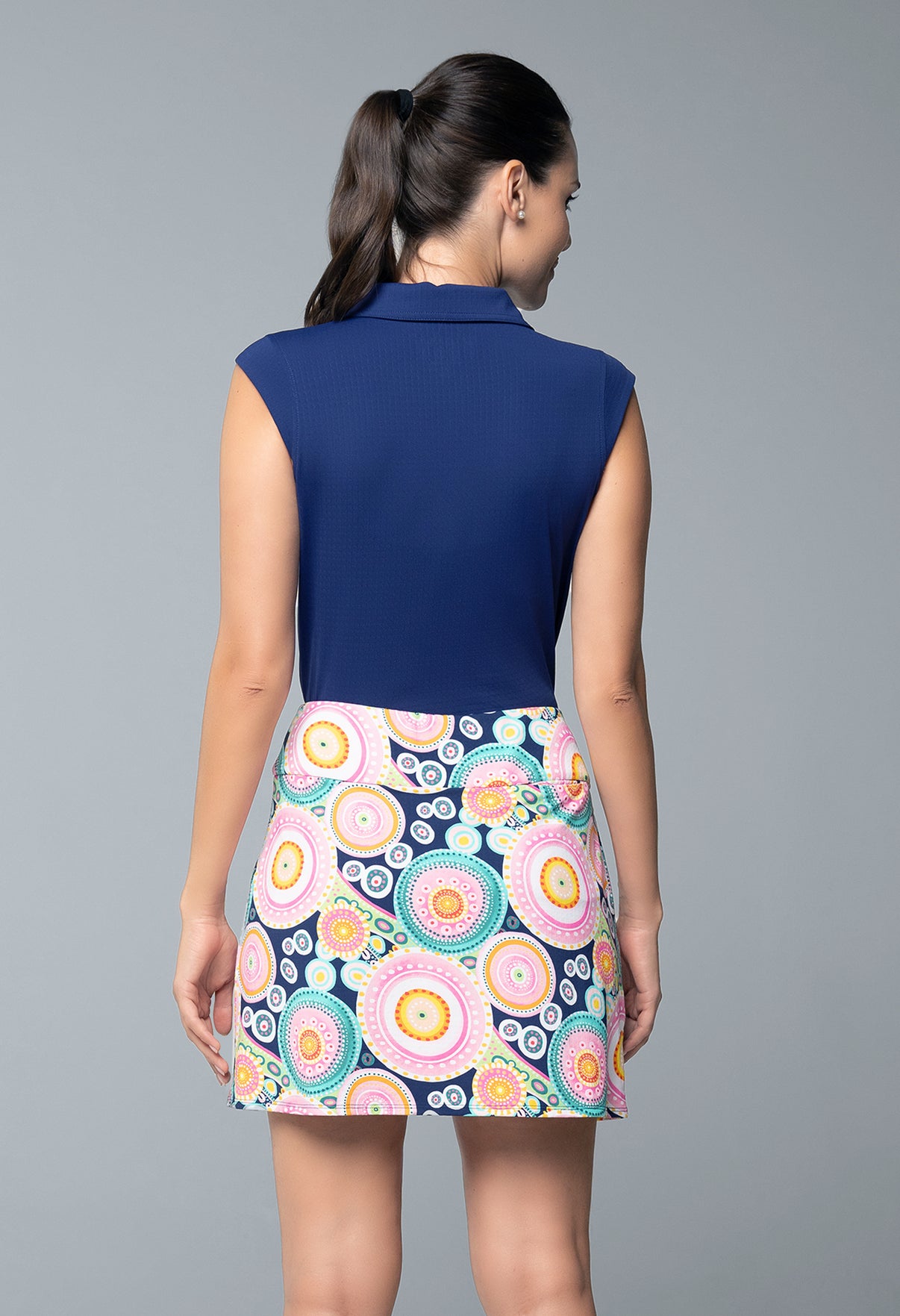 IBKÜL - Leona Print Layered Skort – 60933 - Color: Navy Multi