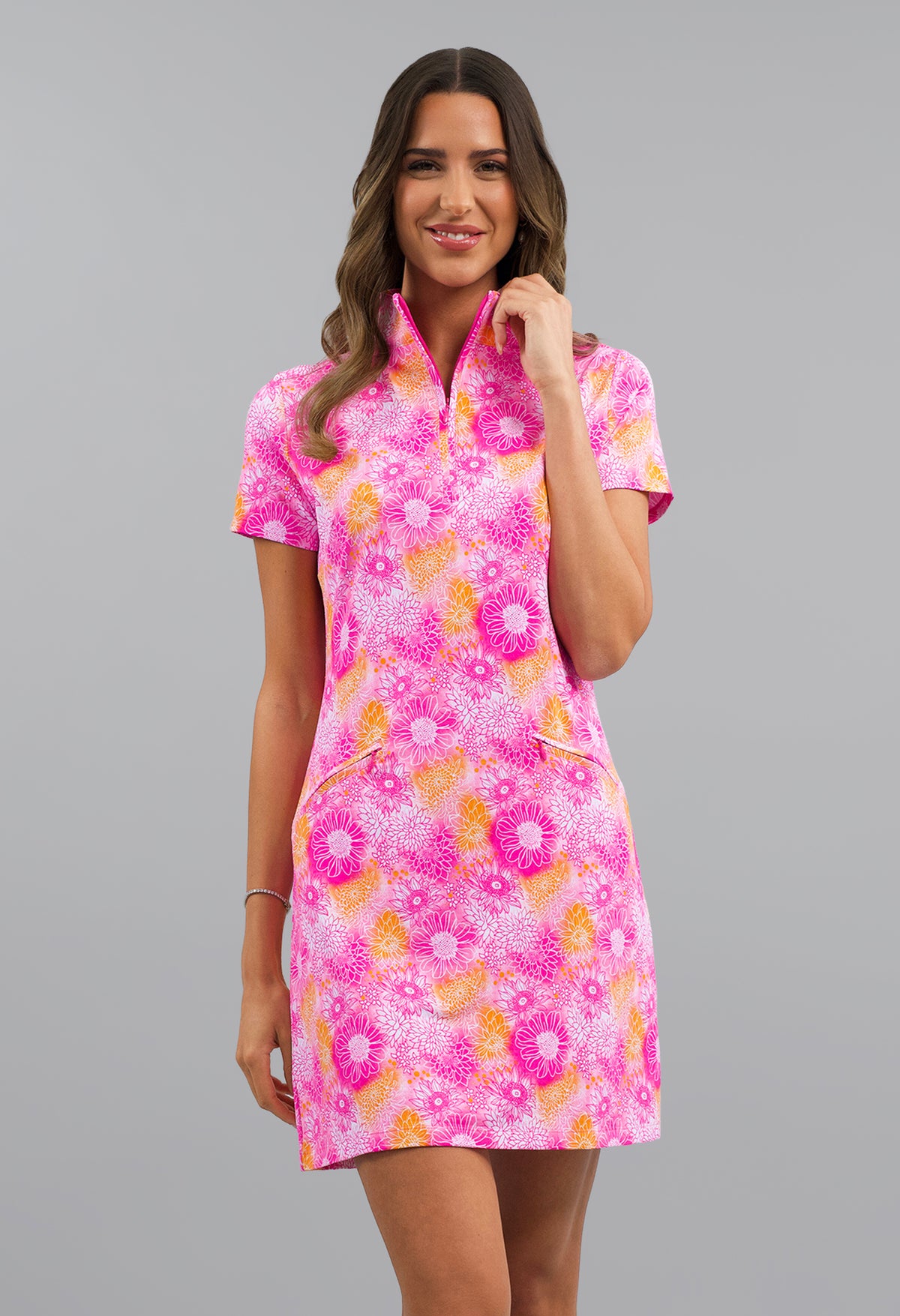 Blossom Short Sleeve Mock Dress