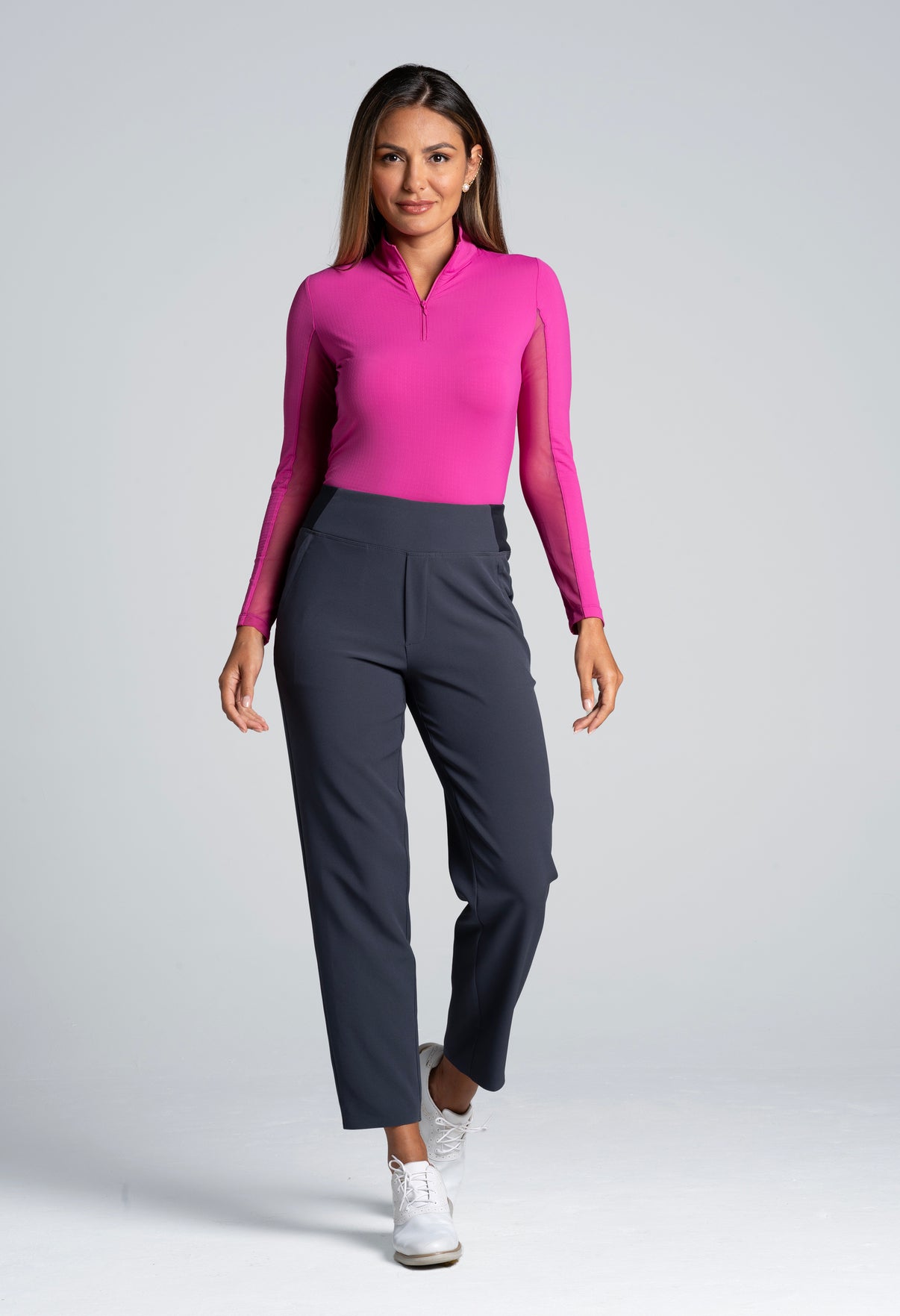 IBKÜL - Solid Knit Ankle Pants - 70000 - Color: Charcoal