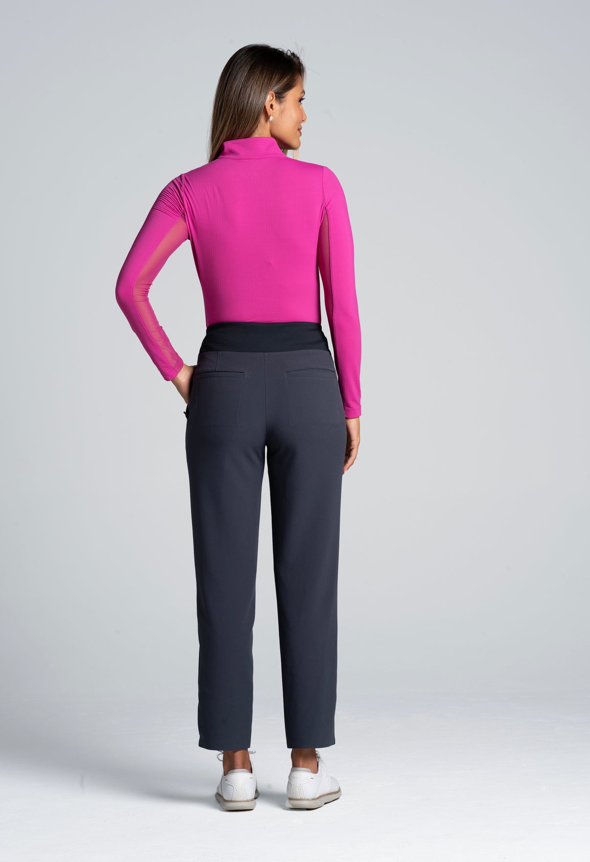 IBKÜL - Solid Knit Ankle Pants - 70000 - Color: Charcoal