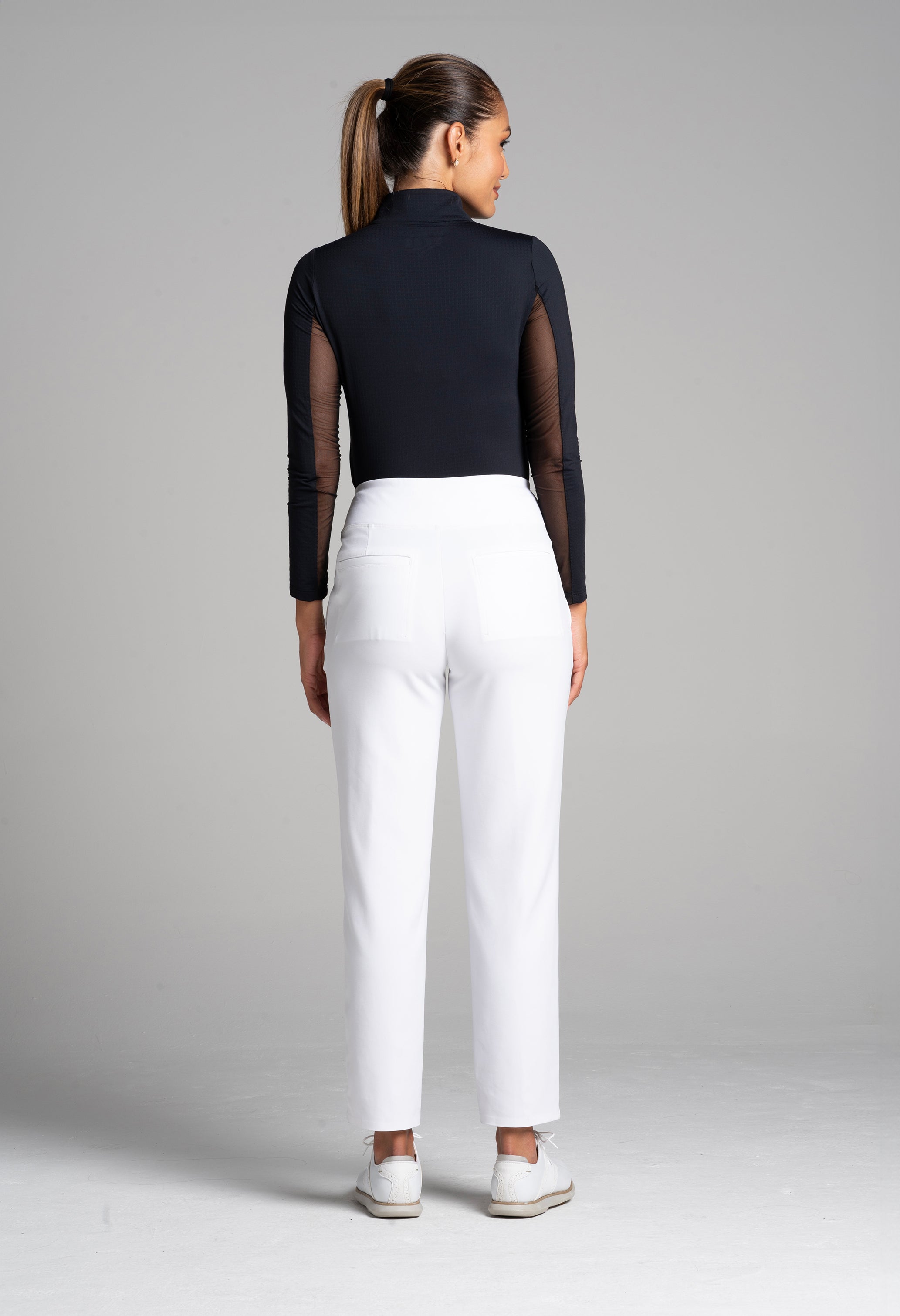 IBKÜL - Solid Knit Ankle Pants - 70000 - Color: White