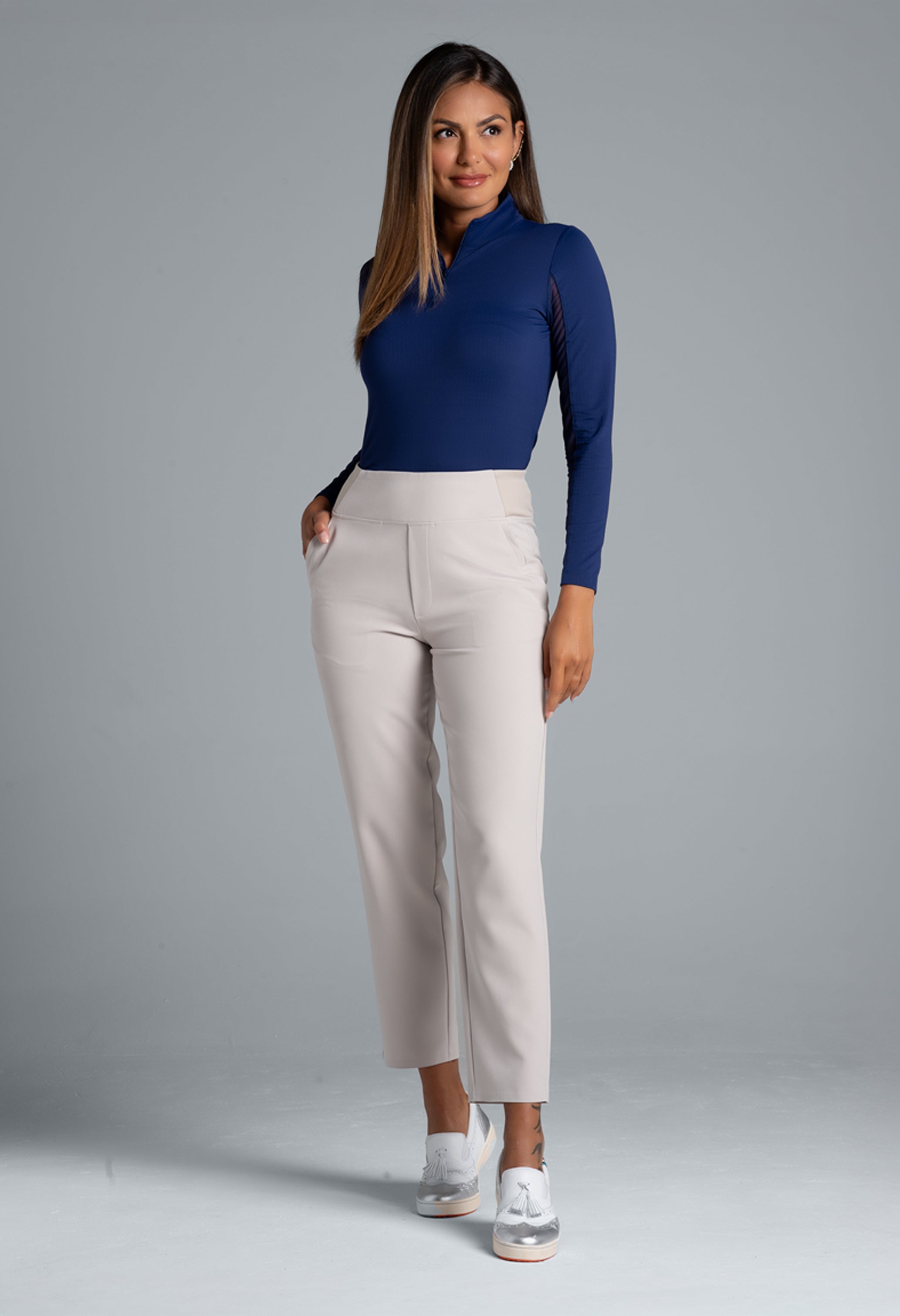 Solid Knit Ankle Pants