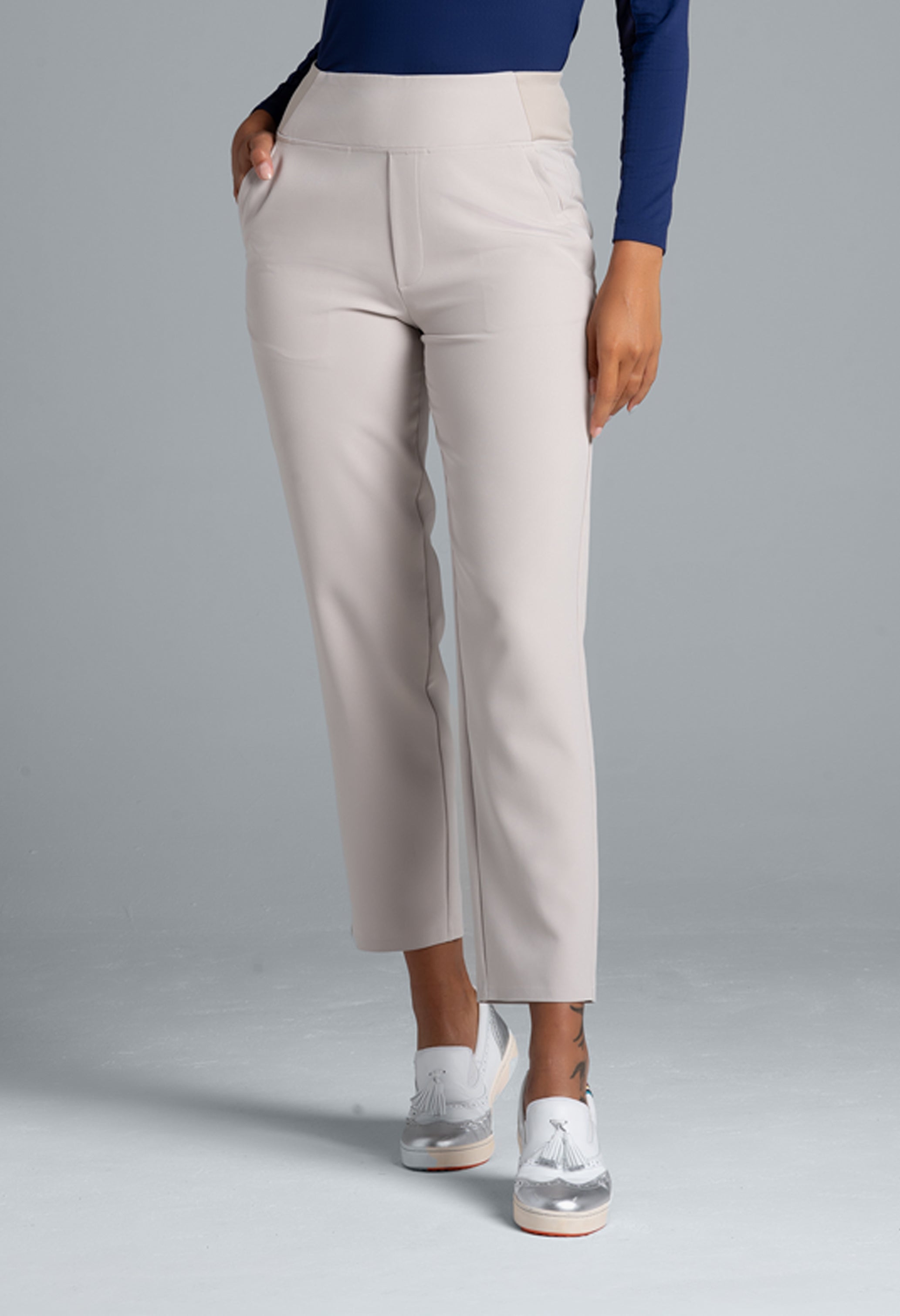 Solid Knit Ankle Pants