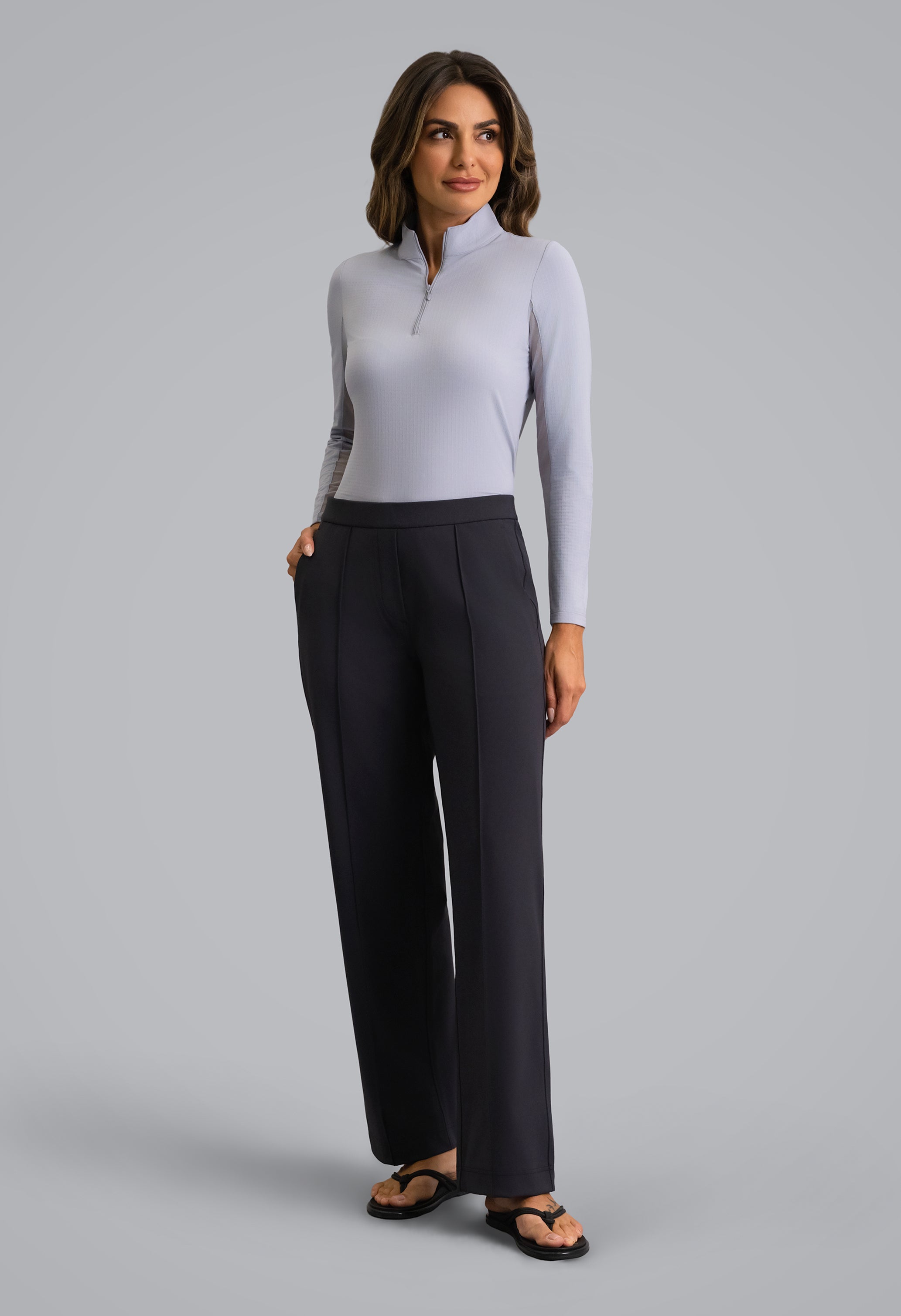IBKÜL - Straight Leg Performance Pant - Color: Charcoal