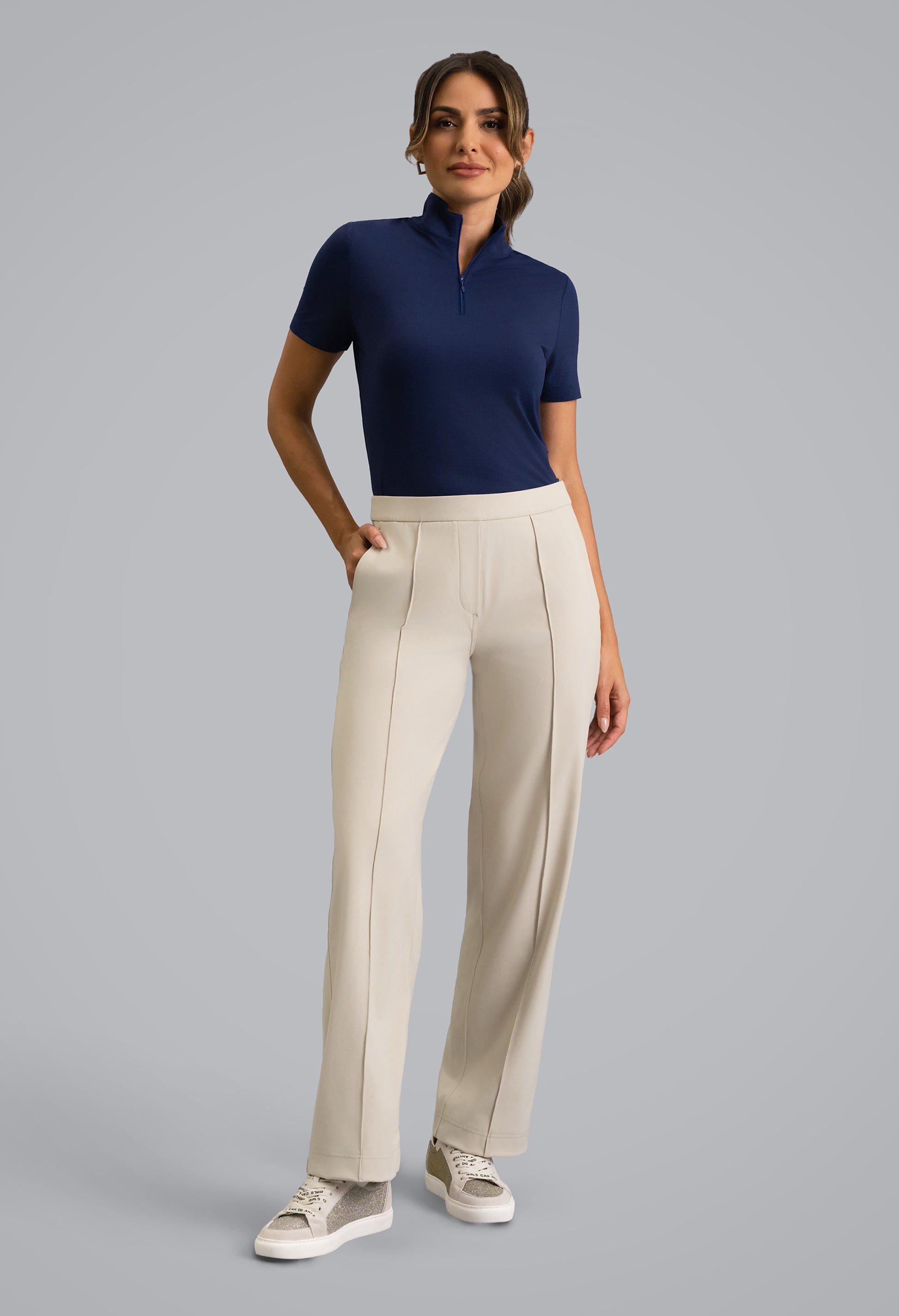 IBKÜL - Straight Leg Performance Pant - Color: Stone