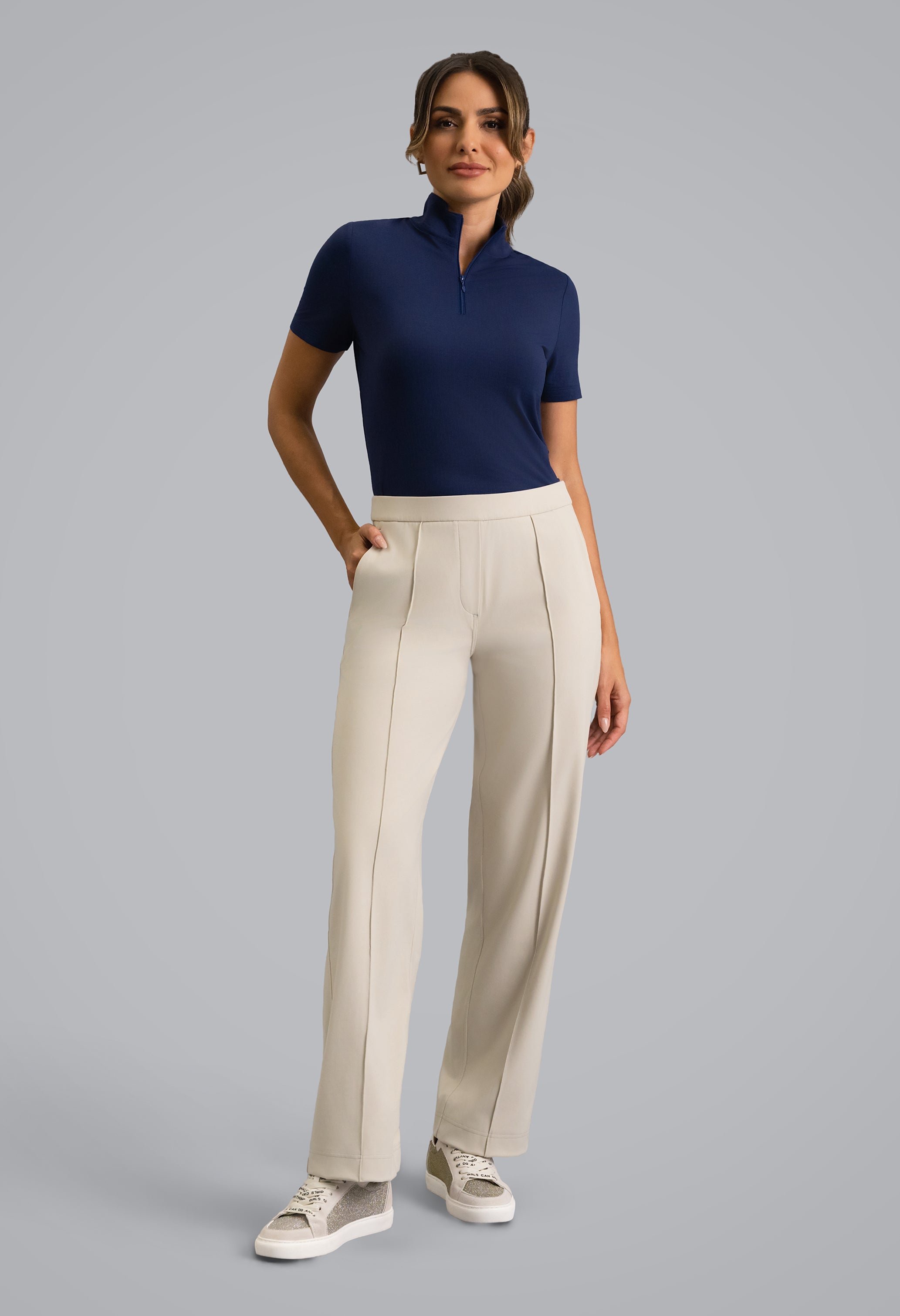 IBKÜL - Straight Leg Performance Pant - Color: Stone