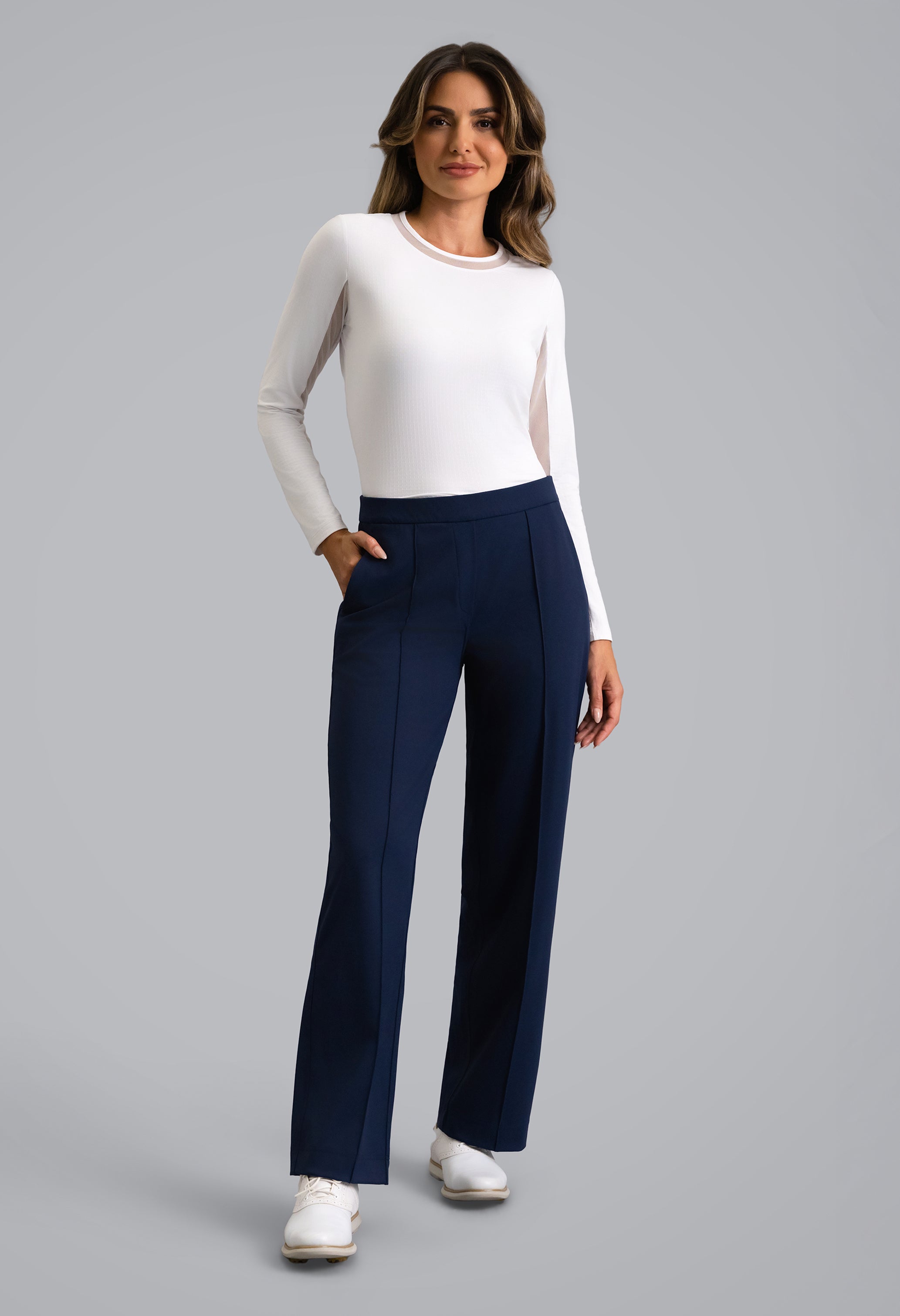 IBKÜL - Straight Leg Performance Pant - Color: Classic Navy