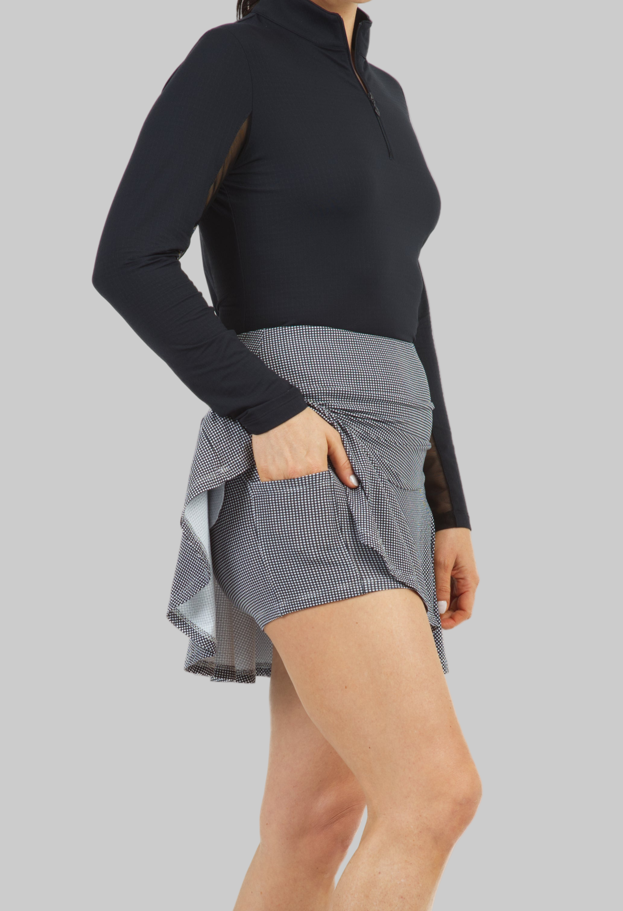 Mini Check Flounce Skort 16.25"