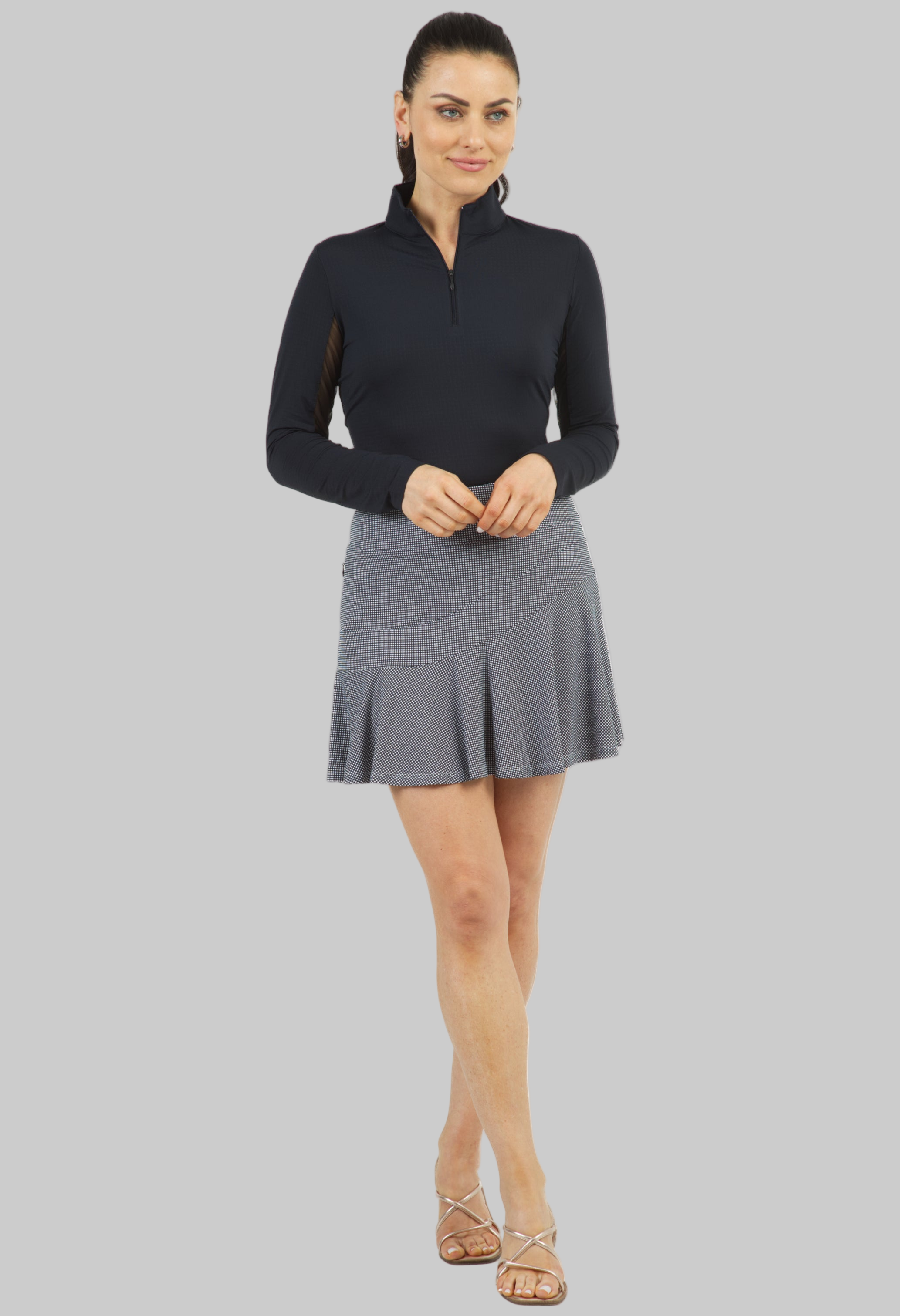 Mini Check Flounce Skort 16.25"