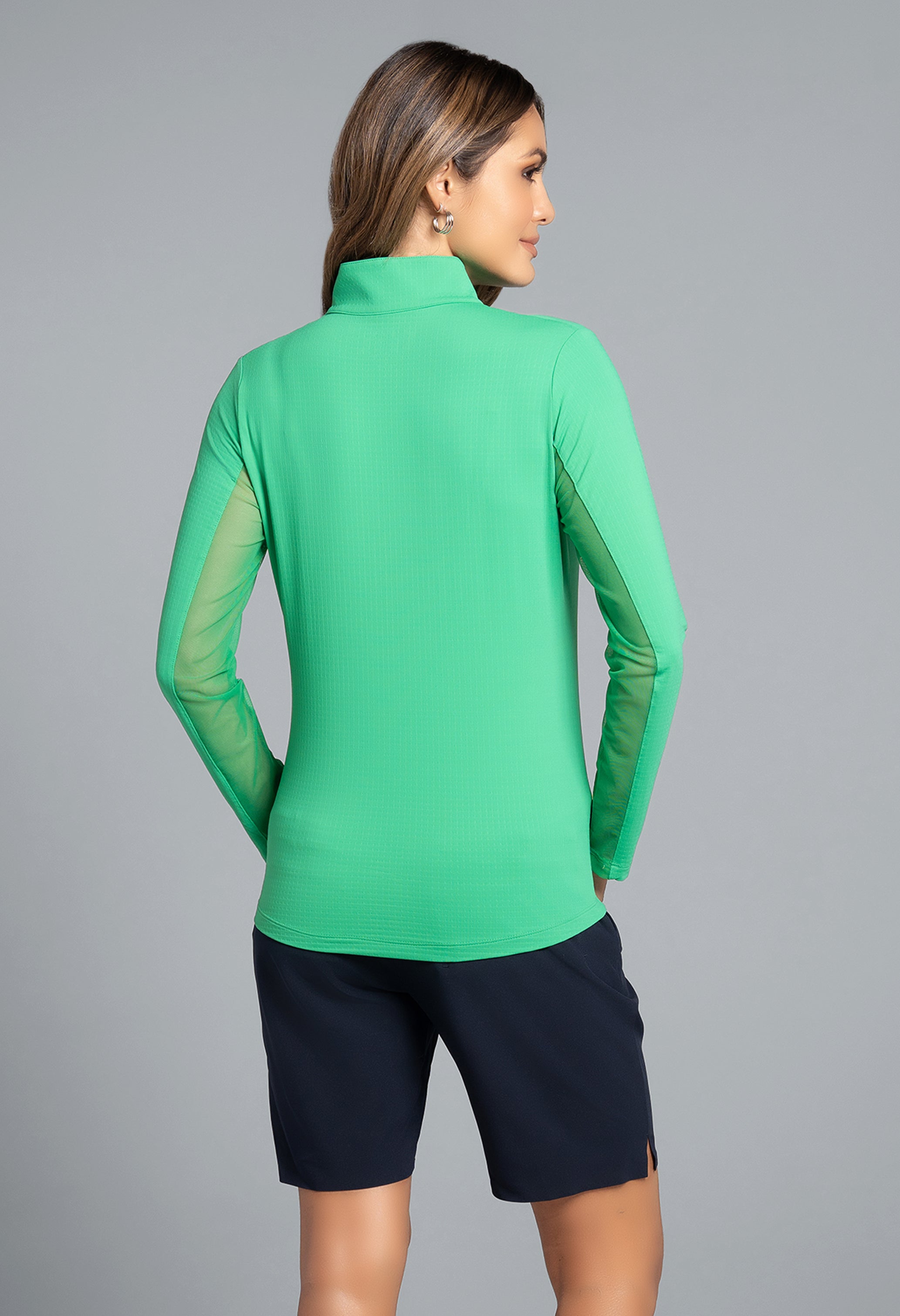 Solid Long Sleeve Mock Neck Top