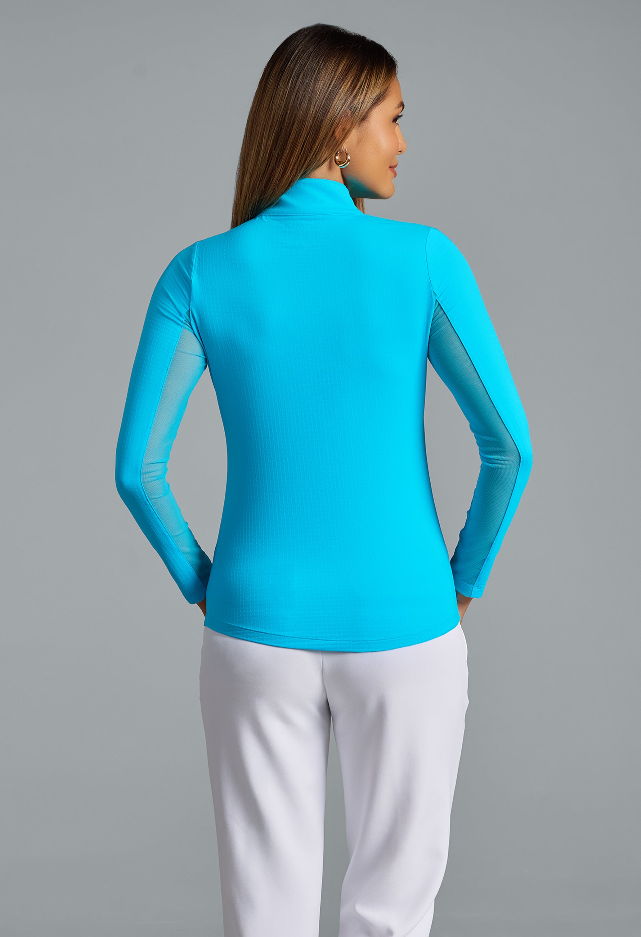 Solid Long Sleeve Mock Neck Top
