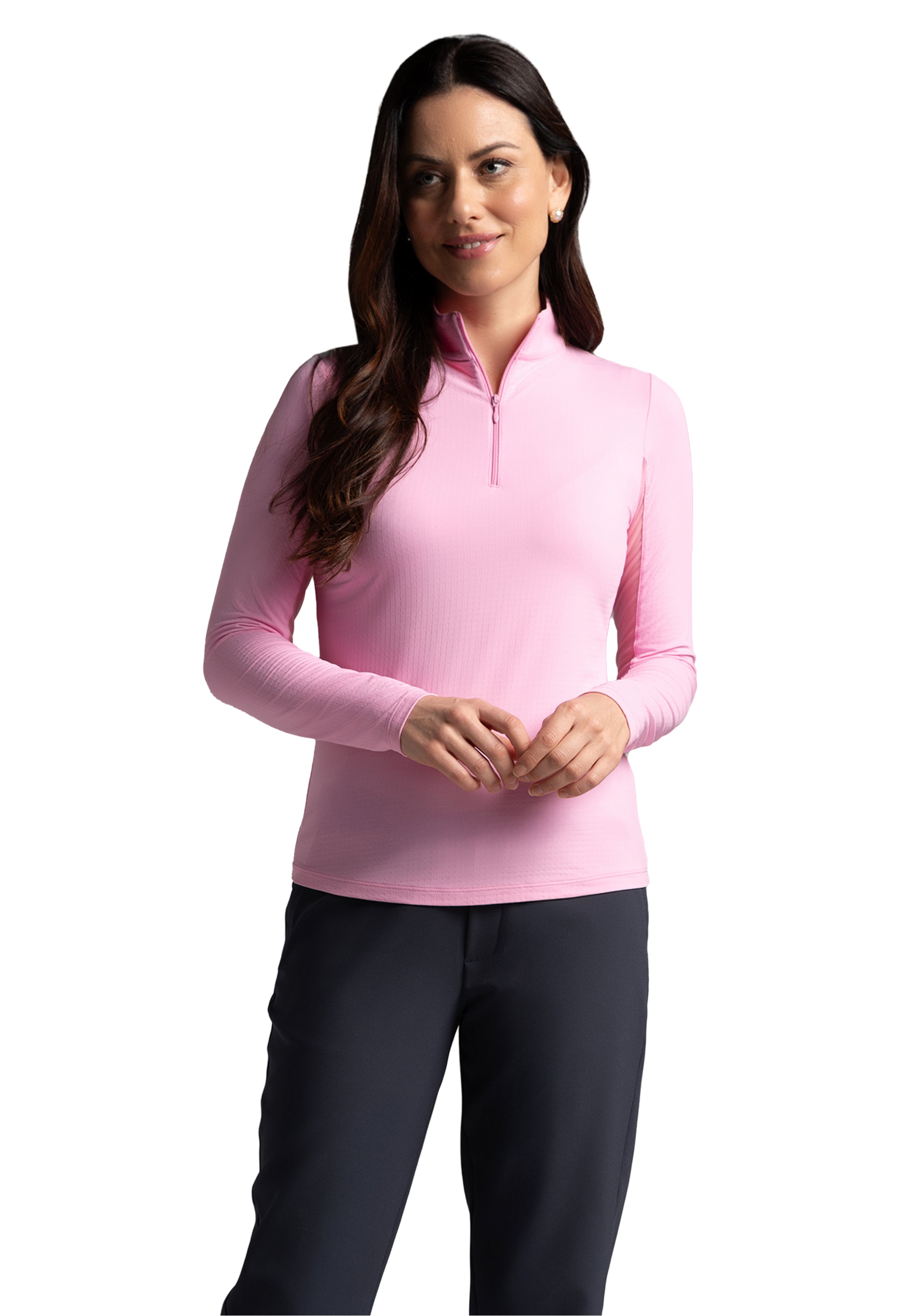 Solid Long Sleeve Mock Neck Top