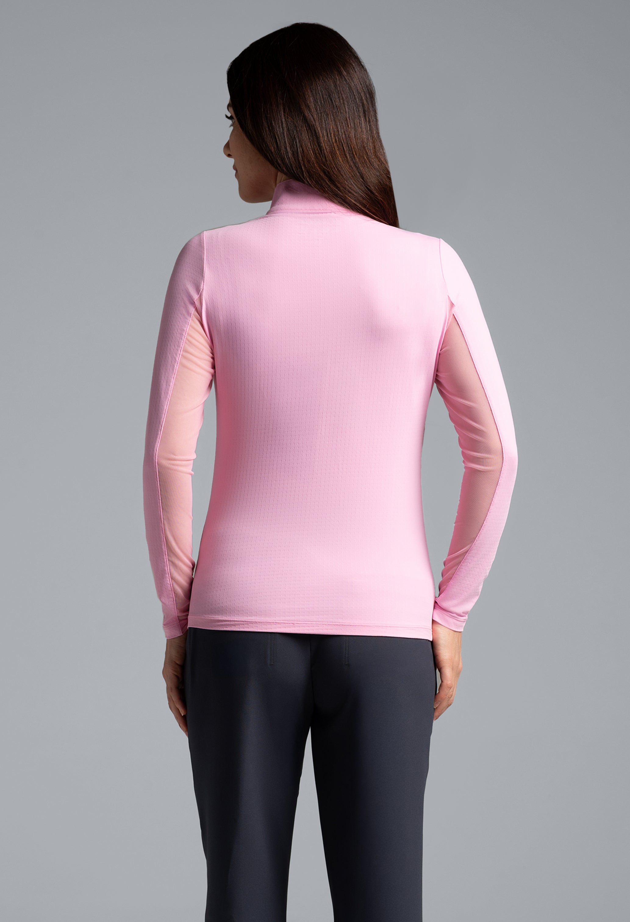 Solid Long Sleeve Mock Neck Top