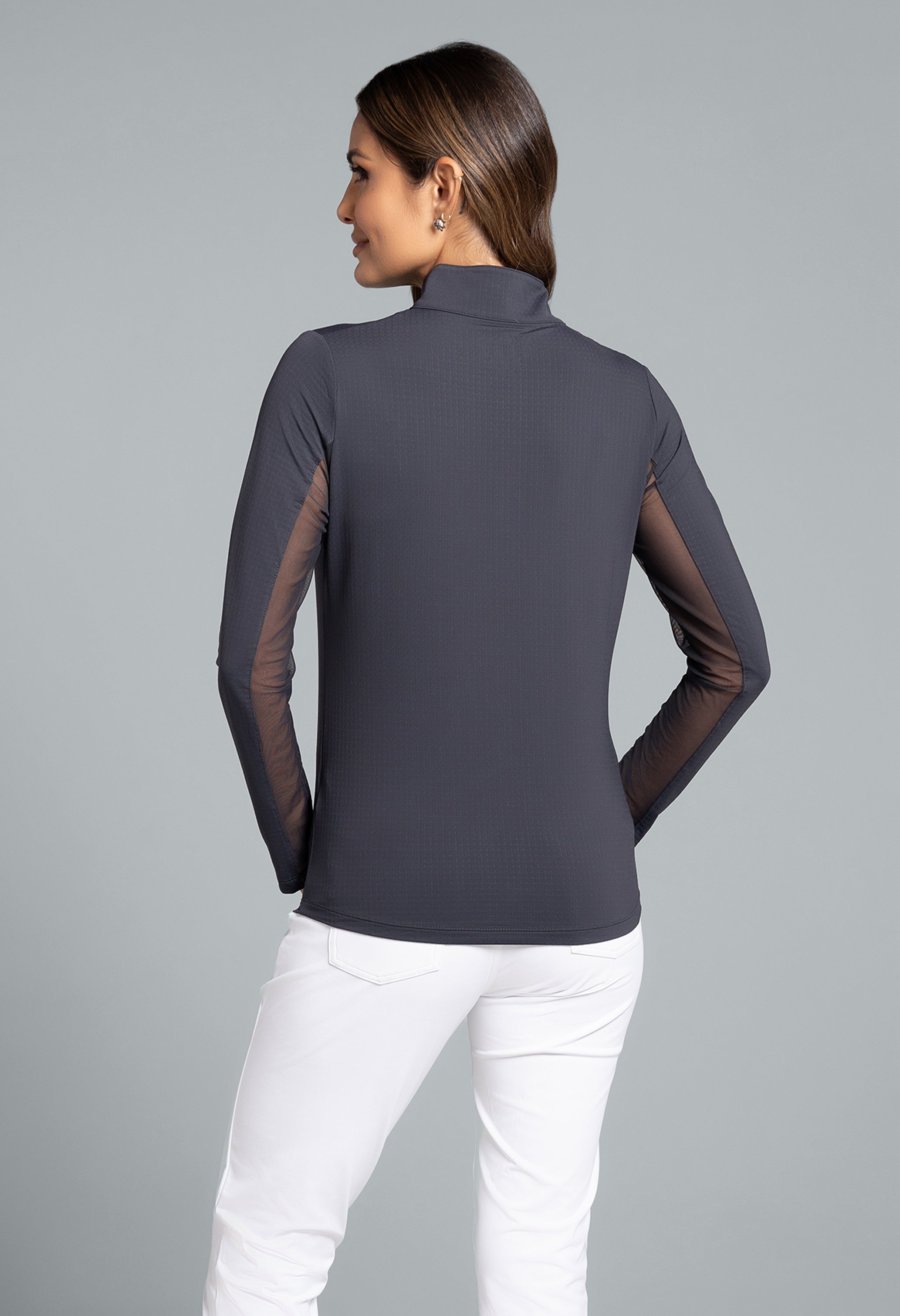 Solid Long Sleeve Mock Neck Top