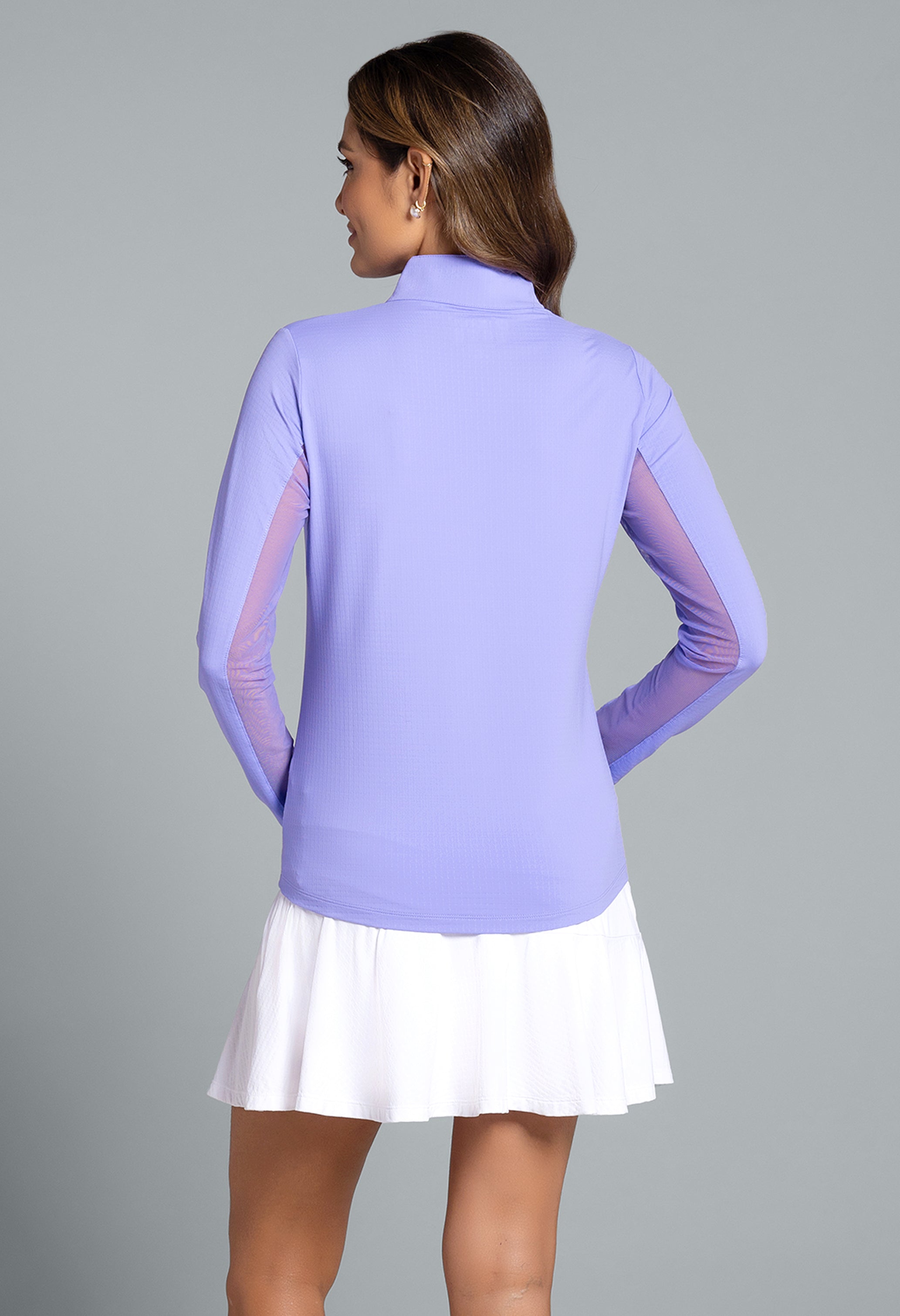 Solid Long Sleeve Mock Neck Top