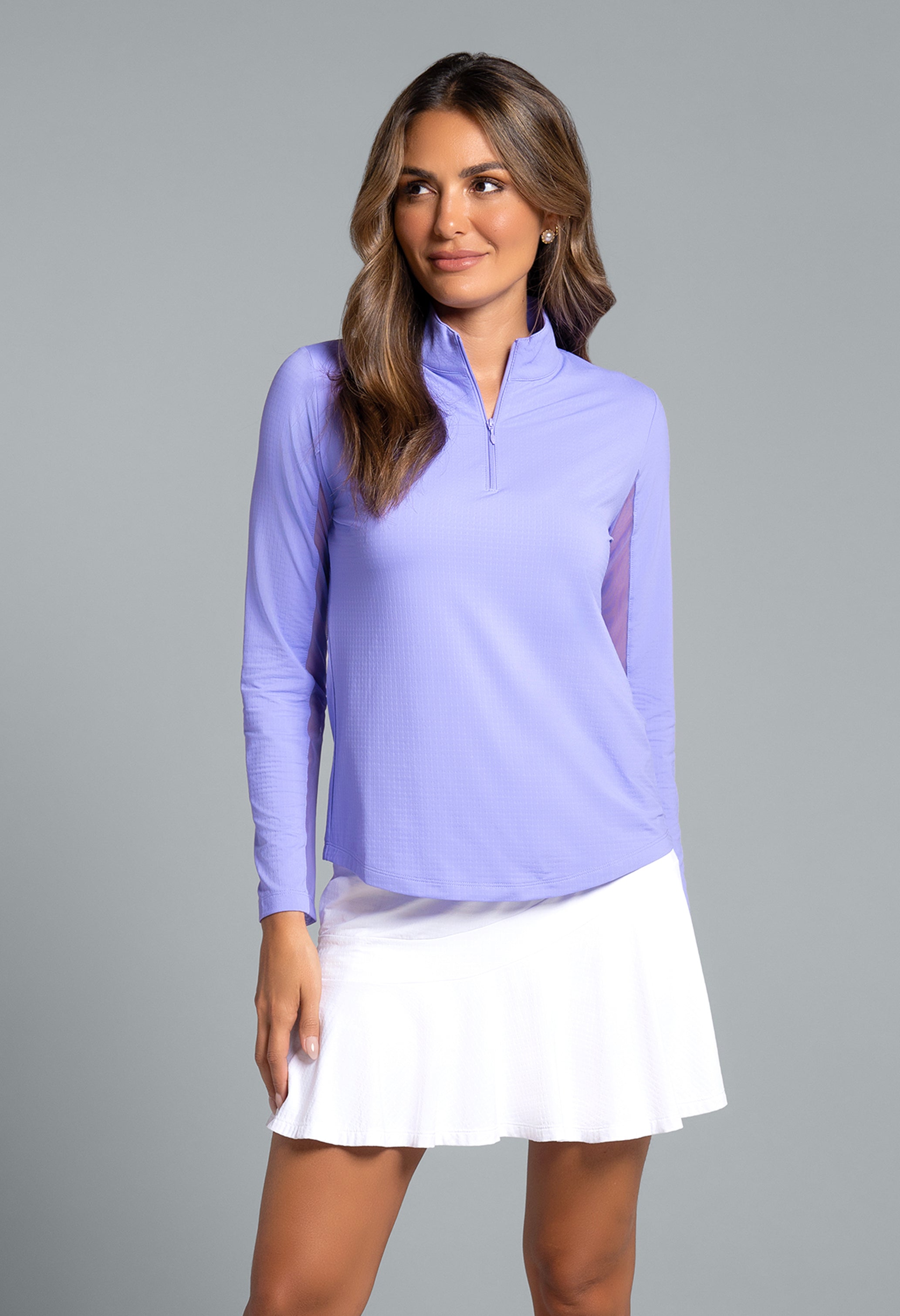 Solid Long Sleeve Mock Neck Top