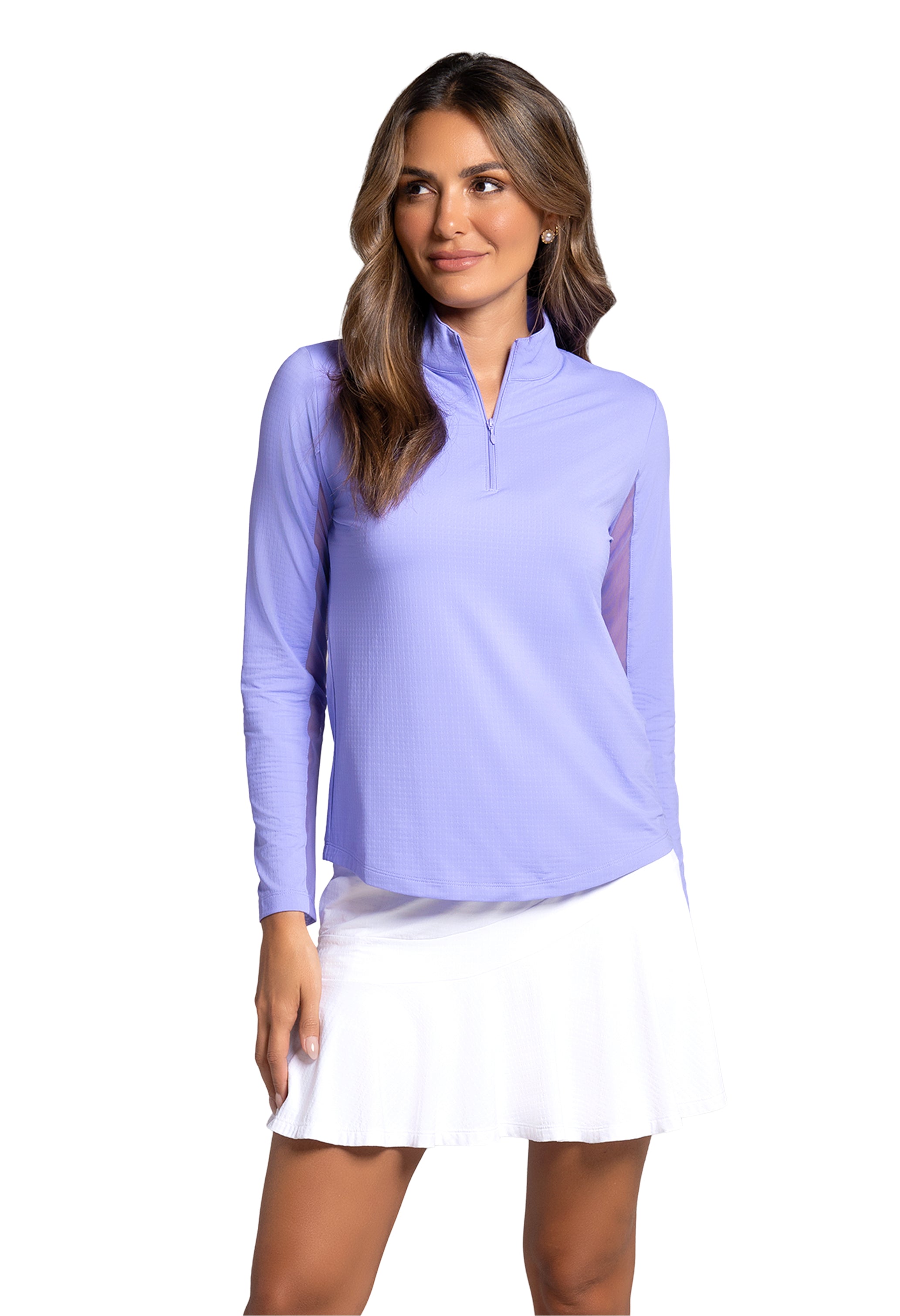 Solid Long Sleeve Mock Neck Top