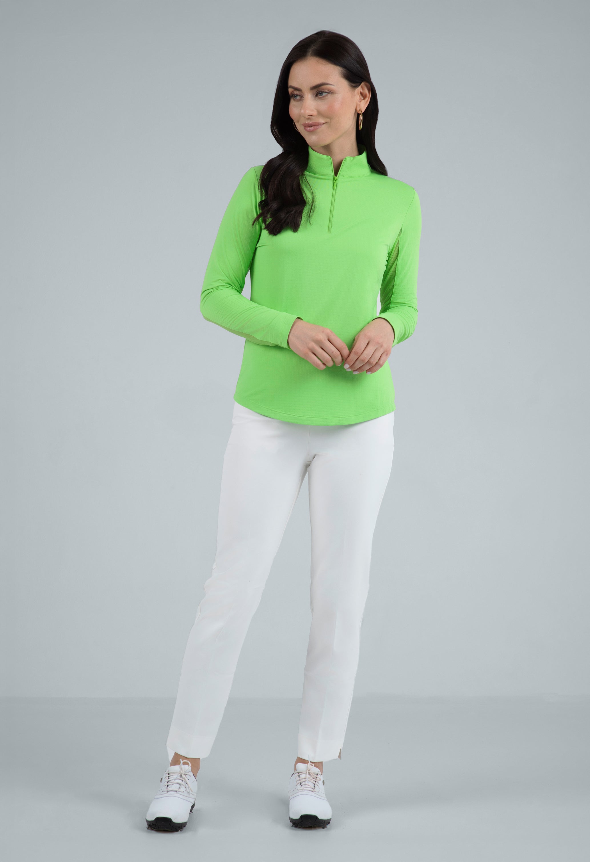 Solid Long Sleeve Mock Neck Top