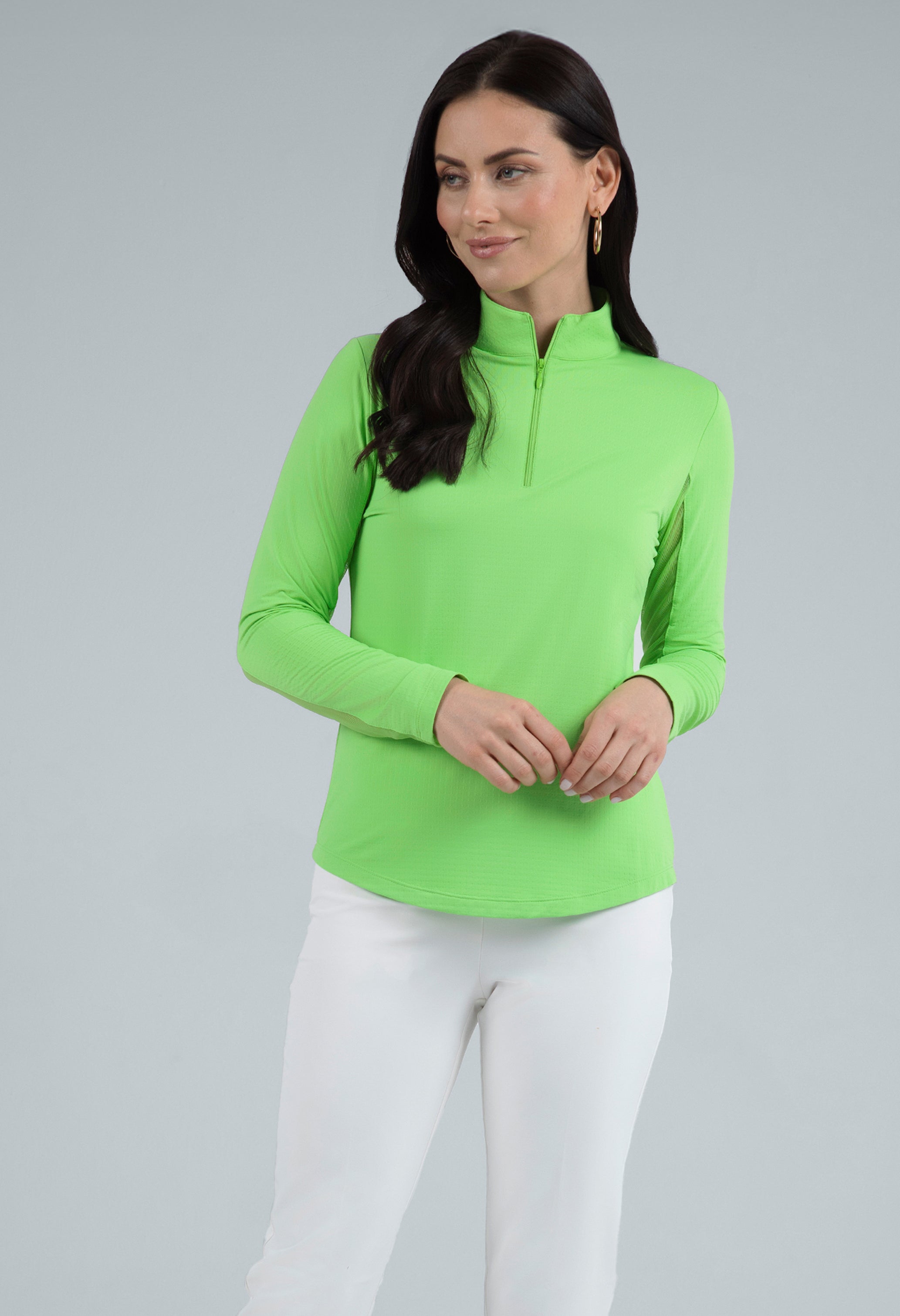 Solid Long Sleeve Mock Neck Top