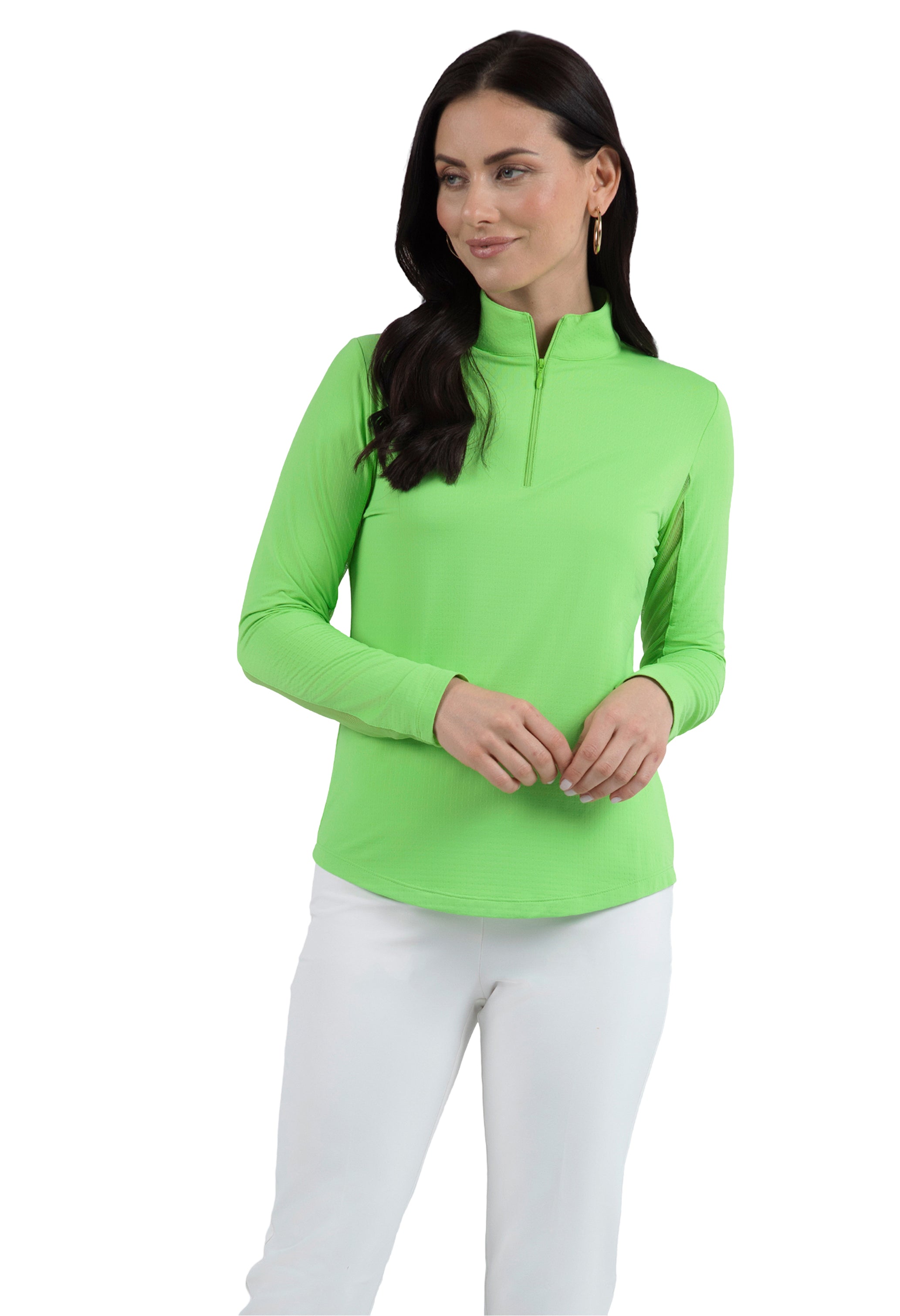 Solid Long Sleeve Mock Neck Top